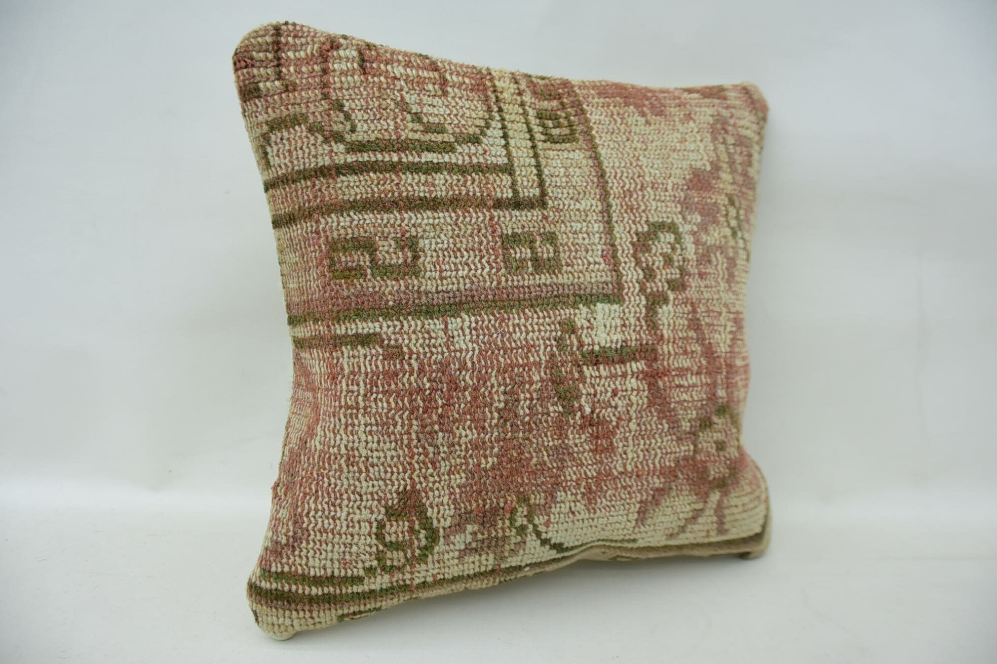 Aztec Pillow Case, Turkish Kilim Pillow, Throw Kilim Pillow, 16"x16" Beige Pillow, Custom Cushion, Aesthetic Cushion, Turkish Pillow