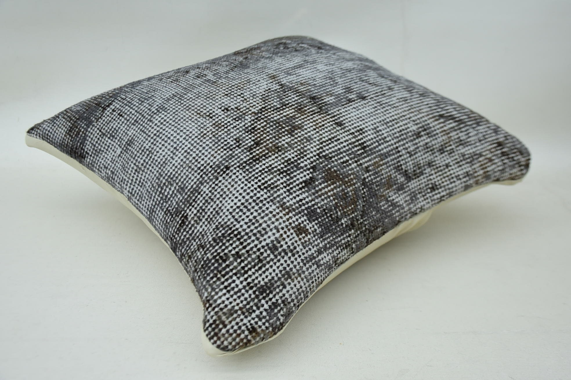 Wool Kilim Pillow Cushion Cover, 16"x16" Blue Pillow Cover, Vintage Kilim Pillow, Cozy Throw Cushion Case, Boho Pillow, Pillow for Couch