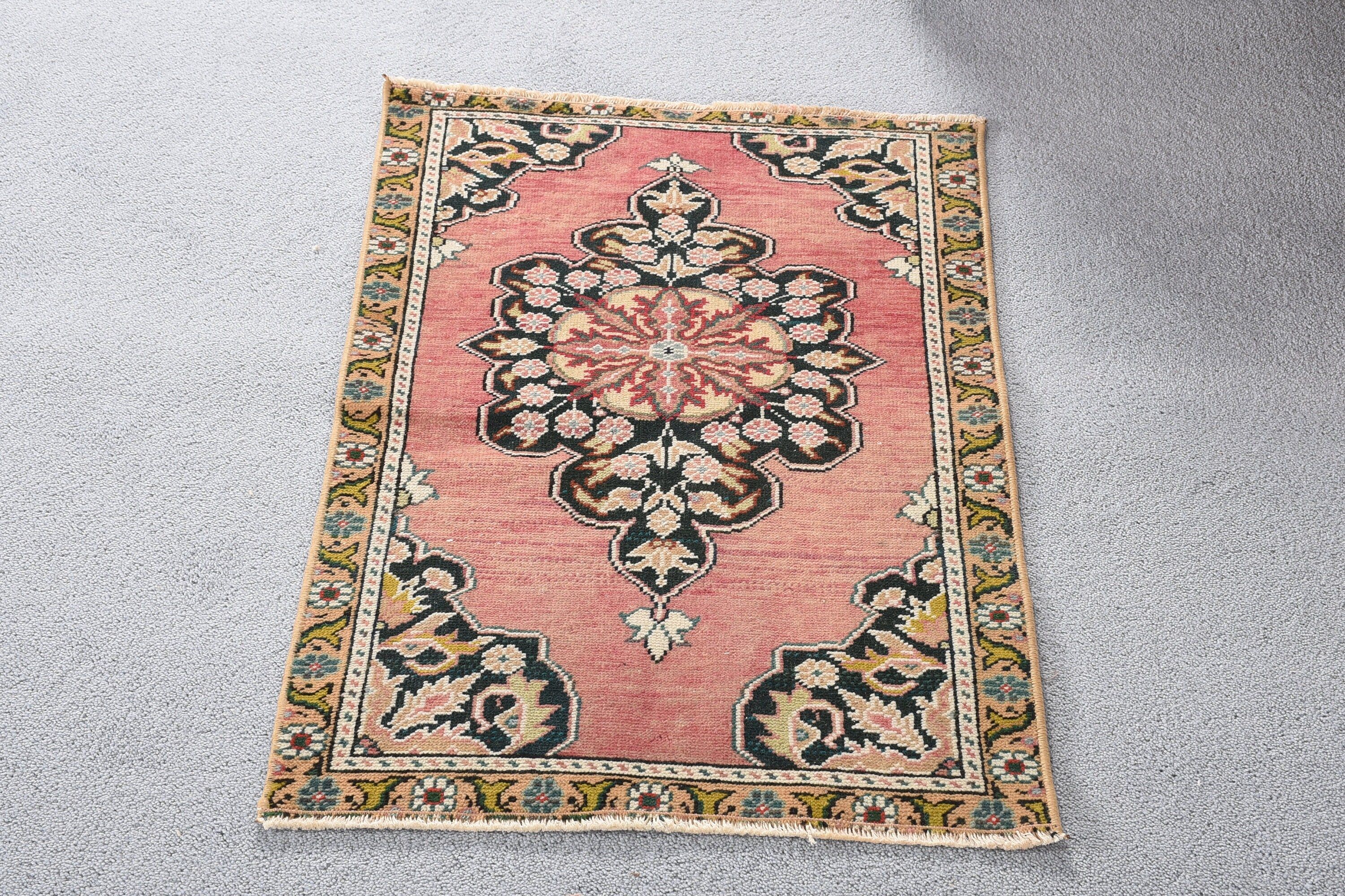 Turkish Rug, Pink Moroccan Rug, Floor Rug, Nursery Rug, Home Decor Rug, Kitchen Rug, 1.8x2.8 ft Small Rug, Rugs for Bathroom, Vintage Rug