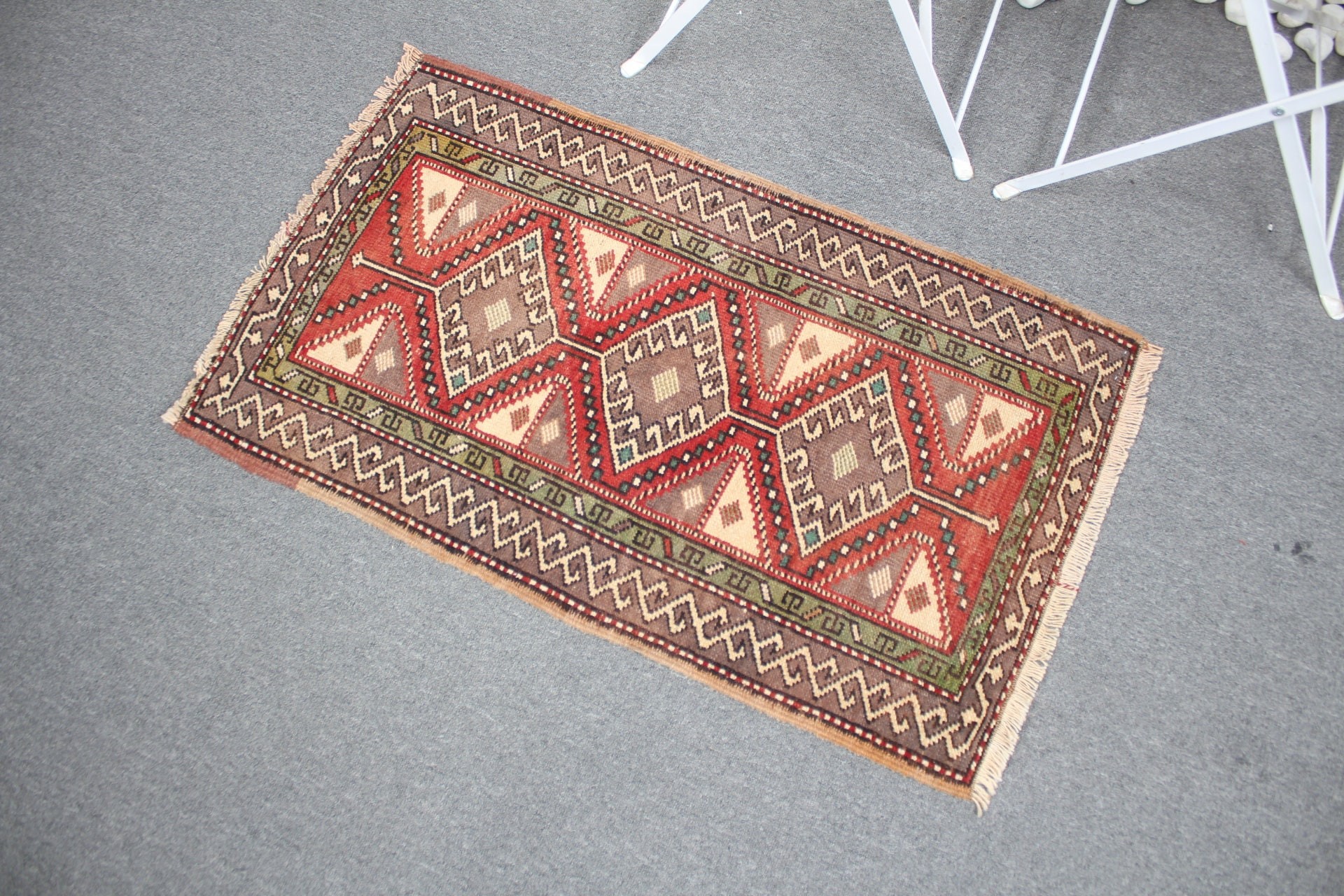 Red Wool Rug, Entry Rug, Oriental Rug, 1.9x3.1 ft Small Rugs, Rugs for Kitchen, Vintage Rug, Turkish Rug, Anatolian Rugs, Car Mat Rugs