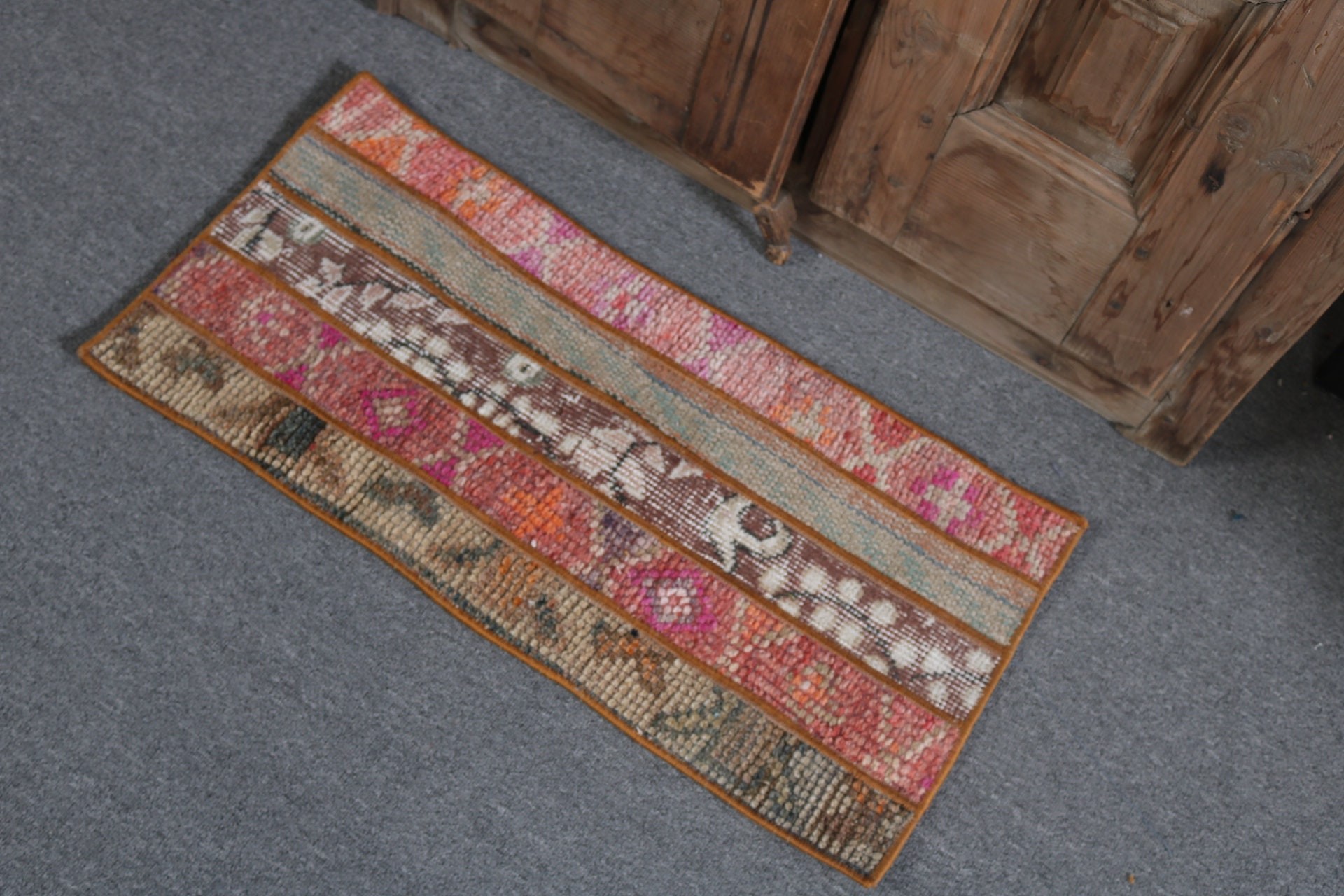 Turkish Rugs, Cool Rug, Nursery Rugs, Boho Rugs, 1.2x2.6 ft Small Rug, Small Area Rug, Pink Home Decor Rug, Rugs for Nursery, Vintage Rugs