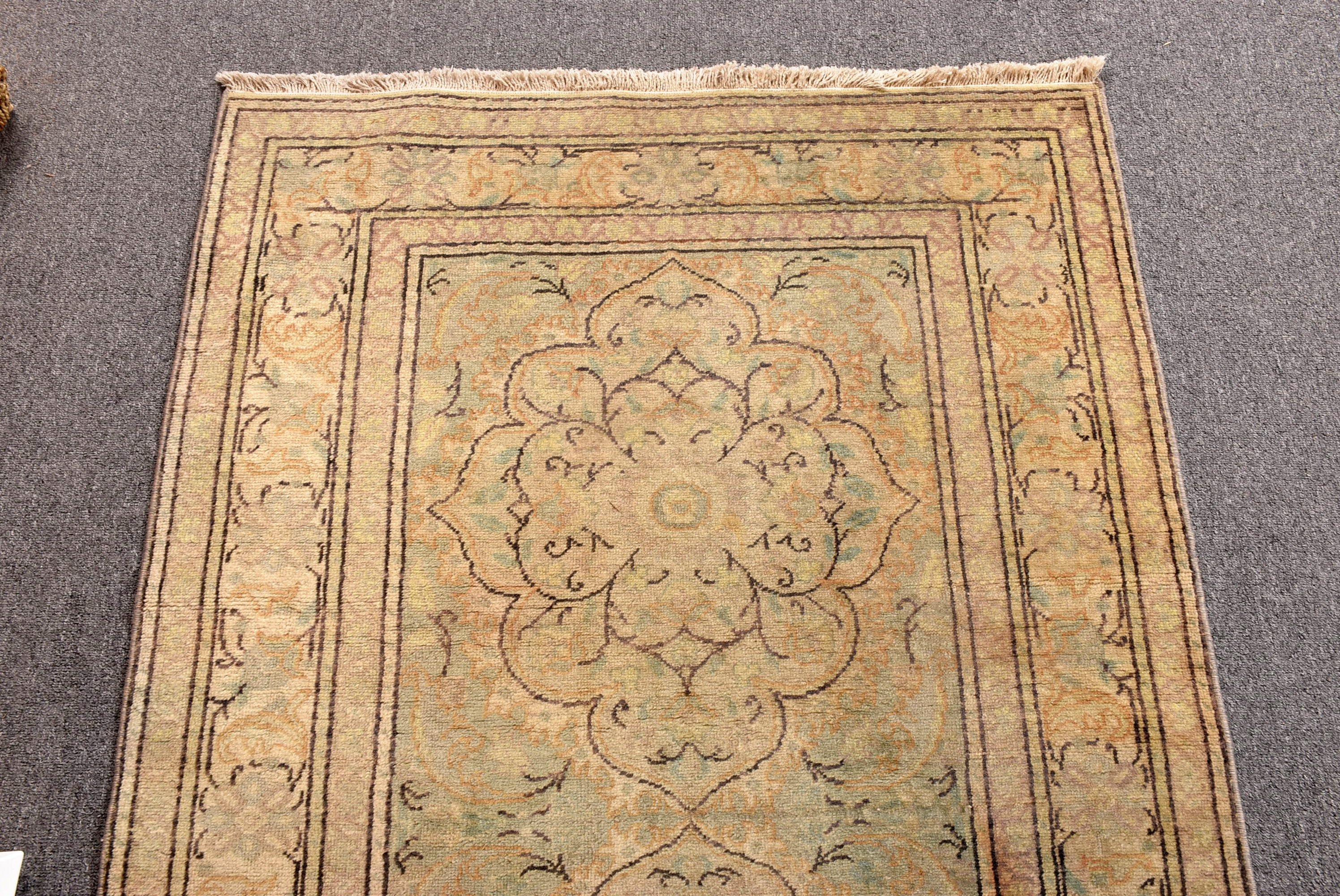 Mutfak Halıları, Oushak Halıları, 3x6,9 ft Vurgulu Halılar, Dekoratif Halılar, Yatak Odası Halıları, Yeşil Düz Dokuma Halı, Vintage Halılar, Türk Halıları