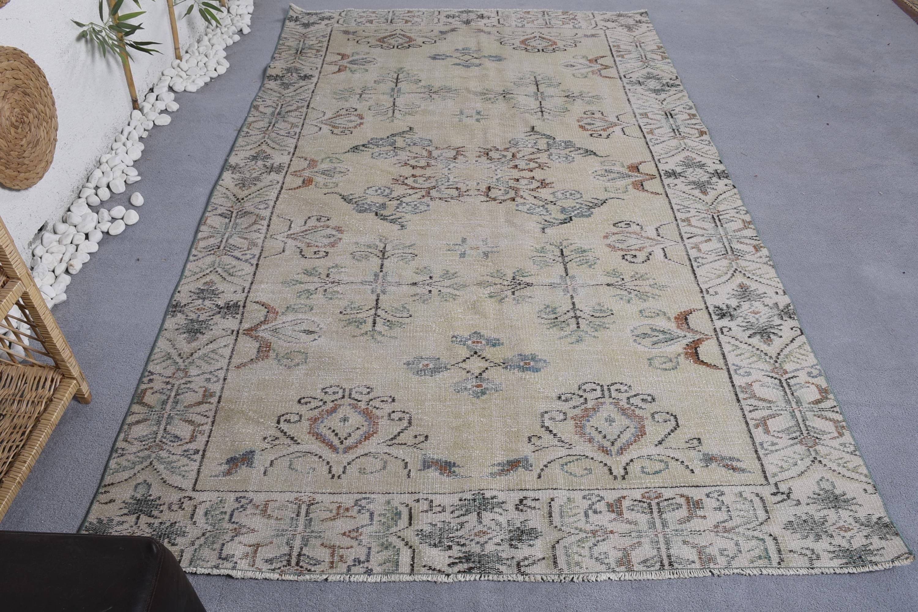 Türk Halıları, Anadolu Halıları, Yeşil Fas Halısı, 5,3x8,8 ft Büyük Halılar, Yemek Odası Halısı, El Dokuma Halılar, Büyük Oushak Halısı, Vintage Halı