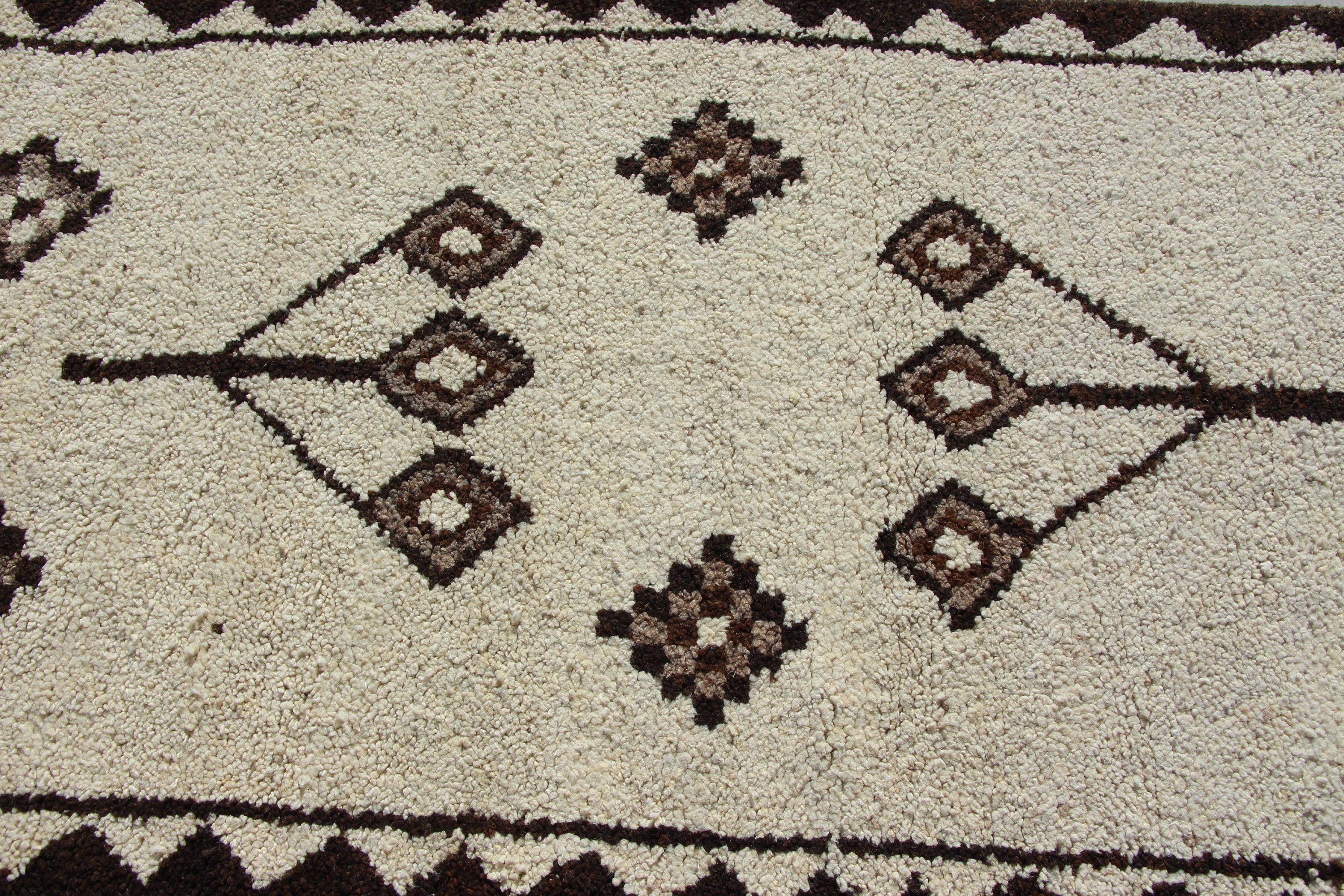 Moroccan Rugs, Vintage Rug, Rugs for Stair, White Wool Rug, Hallway Rugs, 3.2x11.7 ft Runner Rug, Wool Rugs, Turkish Rug, Organic Rugs