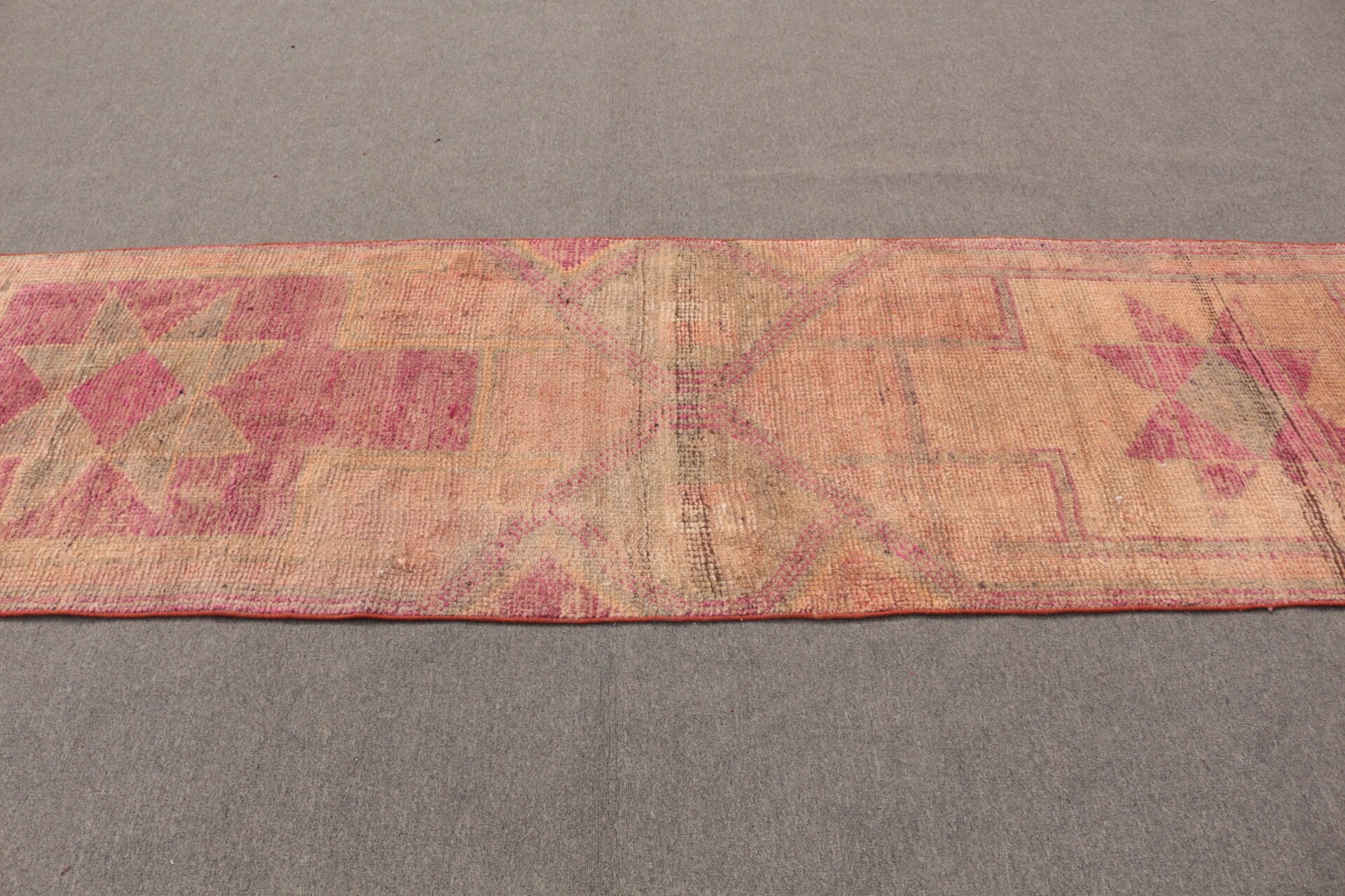 Stair Rugs, Bedroom Rug, Antique Rug, Corridor Rugs, Pastel Rug, 2.8x11.1 ft Runner Rug, Vintage Rug, Orange Bedroom Rugs, Turkish Rugs