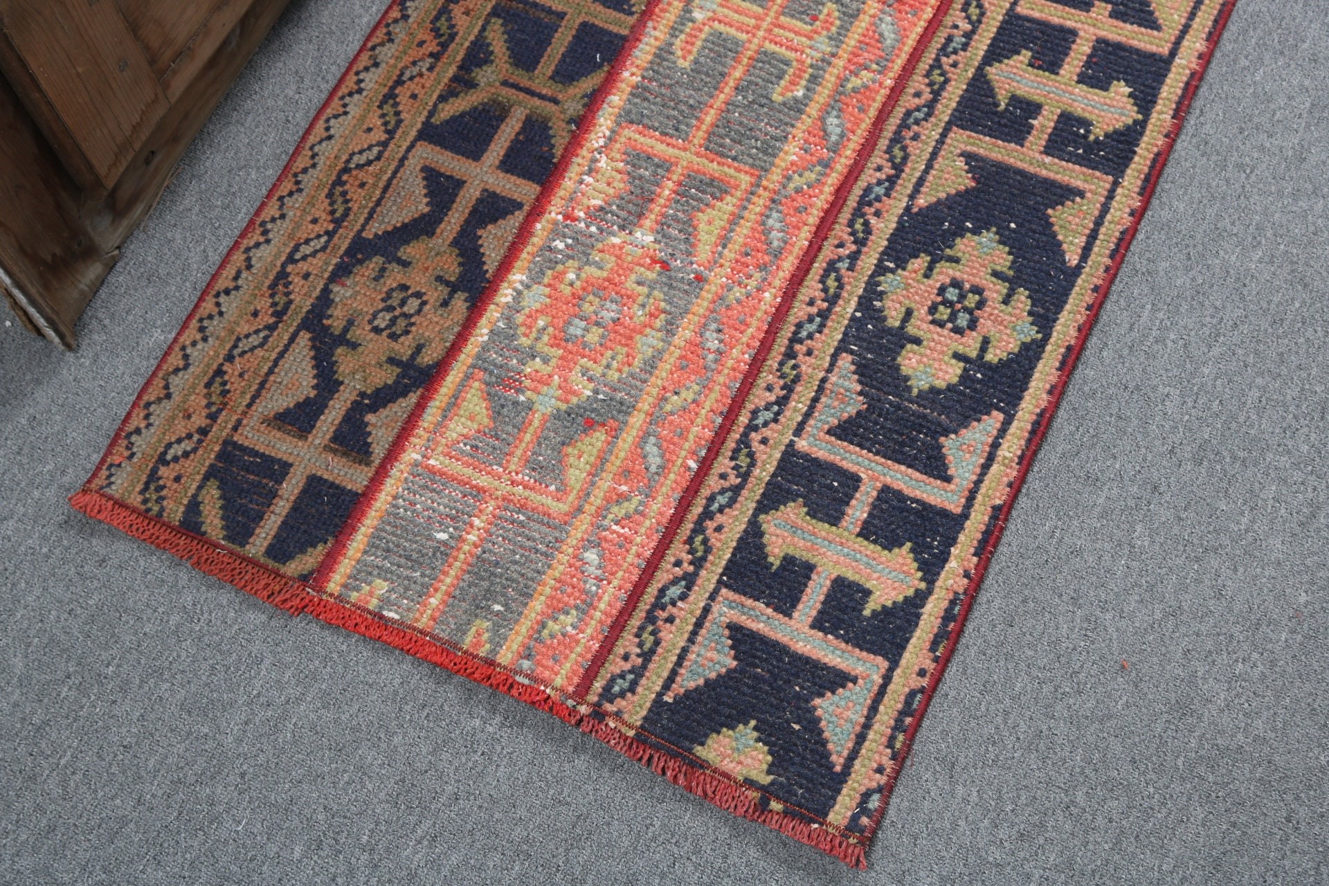 Mutfak Halısı, Mavi Geometrik Halılar, Açıklama Halıları, Türk Halısı, Ev Dekorasyonu Halıları, Vintage Halılar, 2x2,8 ft Küçük Halı, Giriş Halısı, Kabile Halıları