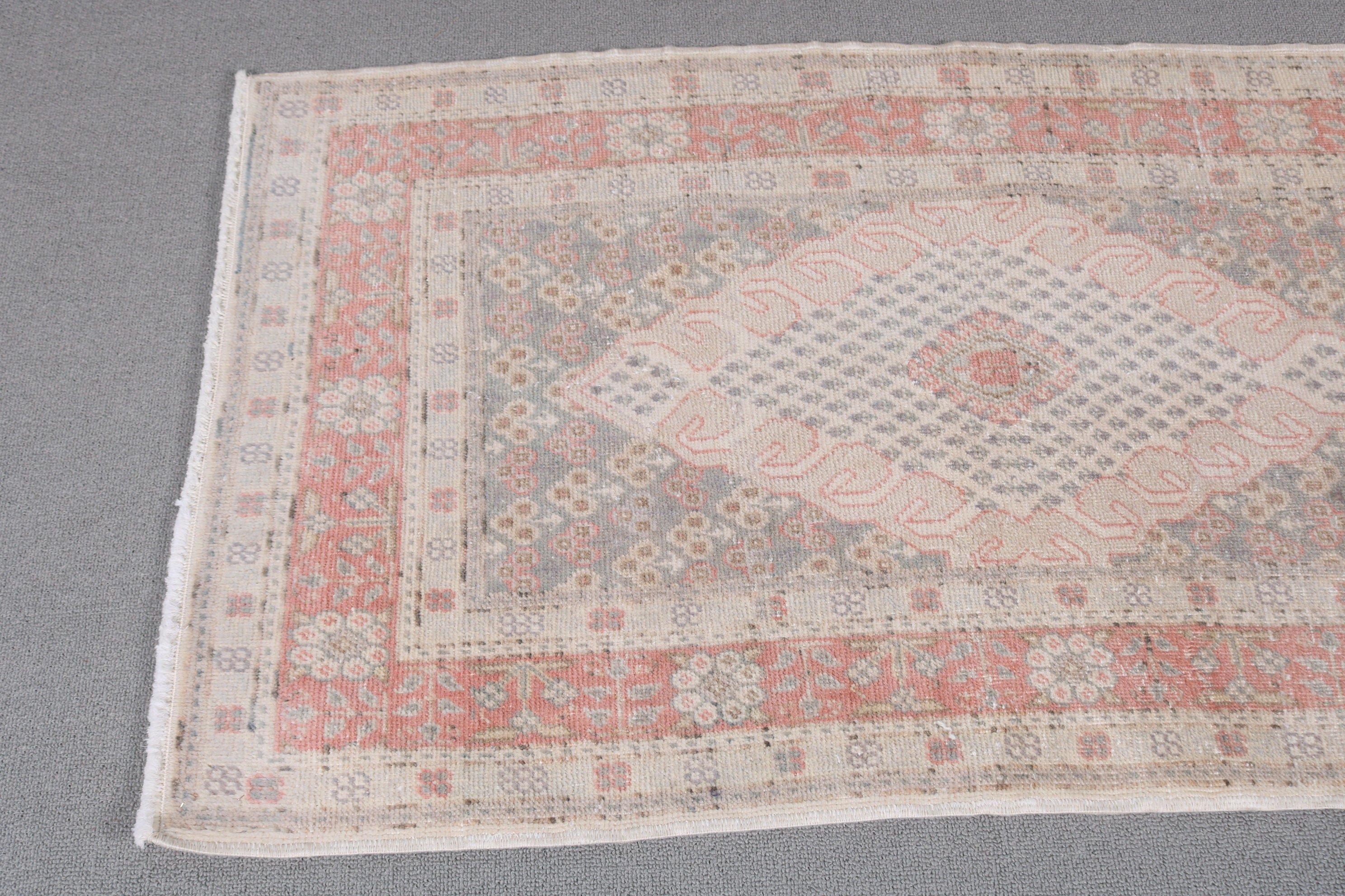 Anadolu Halısı, Giriş Halıları, Fas Halısı, Türk Halıları, 2,1x3,7 ft Küçük Halı, Giriş Halısı, Beyaz Fas Halıları, Yatak Odası Halıları, Vintage Halı