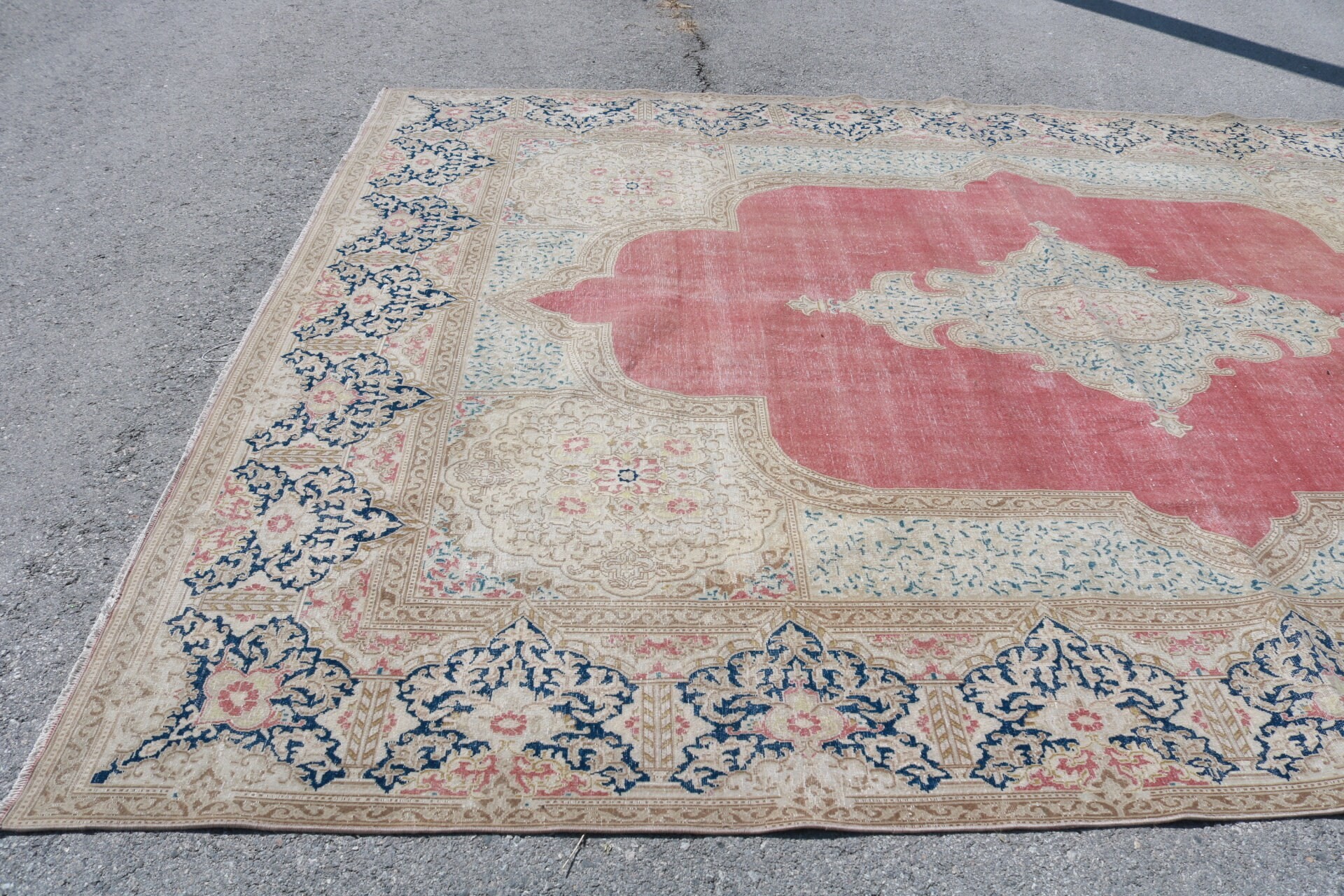 Oushak Halı, Türk Halısı, Vintage Halılar, 9.7x13.3 ft Büyük Boy Halı, Yemek Odası Halısı, El Dokuma Halı, Salon Halıları, Salon Halıları, Renkli Halı