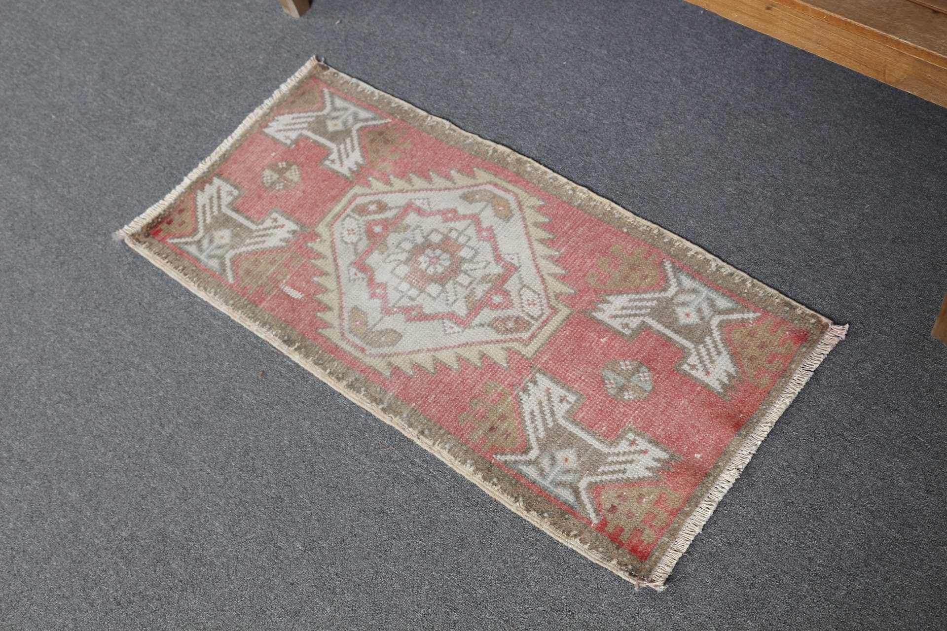 Bathroom Rug, 1.5x3.1 ft Small Rug, Red Bedroom Rug, Rugs for Entry, Vintage Rugs, Turkish Rug, Cool Rugs, Kitchen Rug