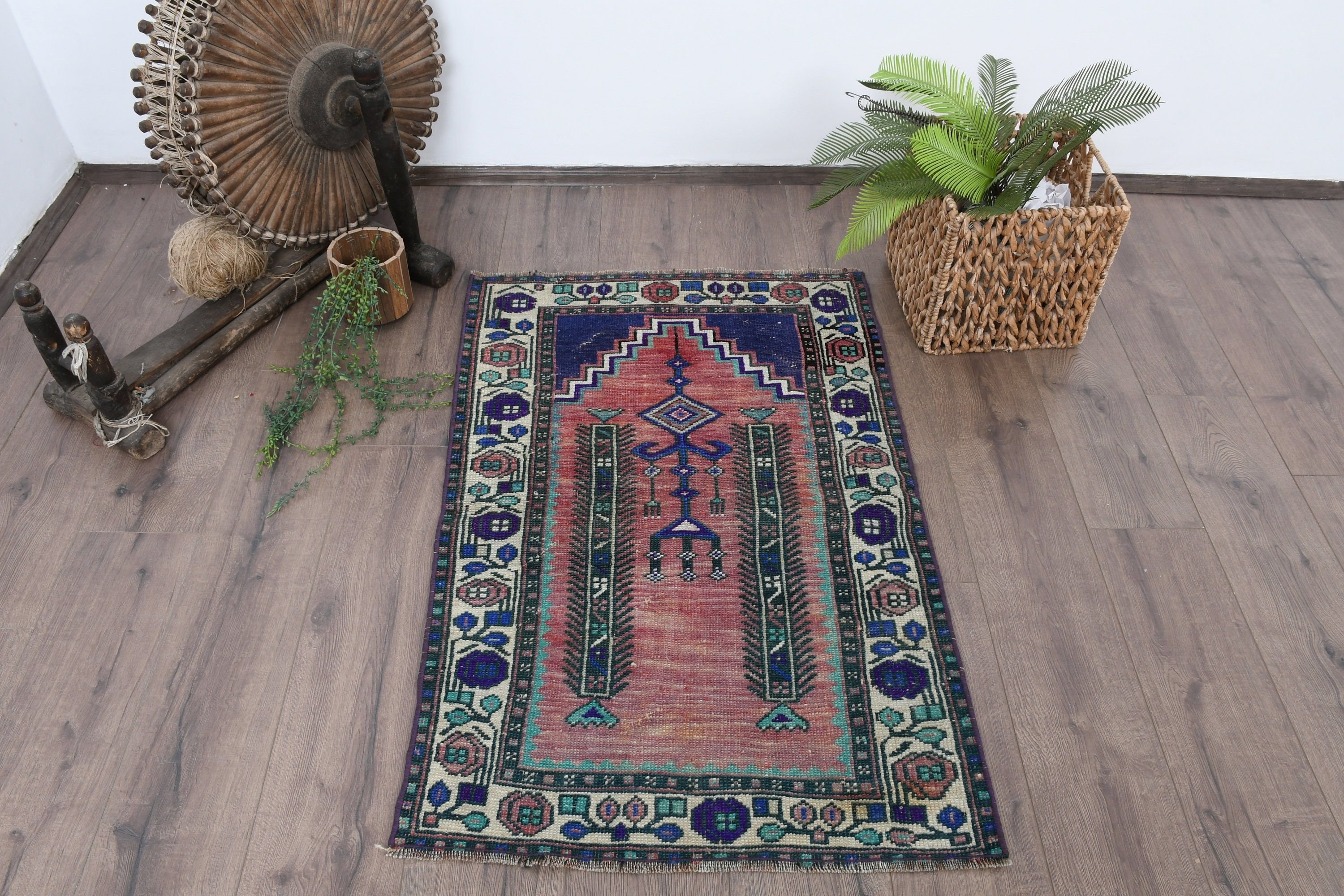Anatolian Rug, Oriental Rug, Rugs for Bedroom, Vintage Rugs, Bathroom Rug, Turkish Rug, Green Floor Rug, Kitchen Rug, 2.4x3.6 ft Small Rug