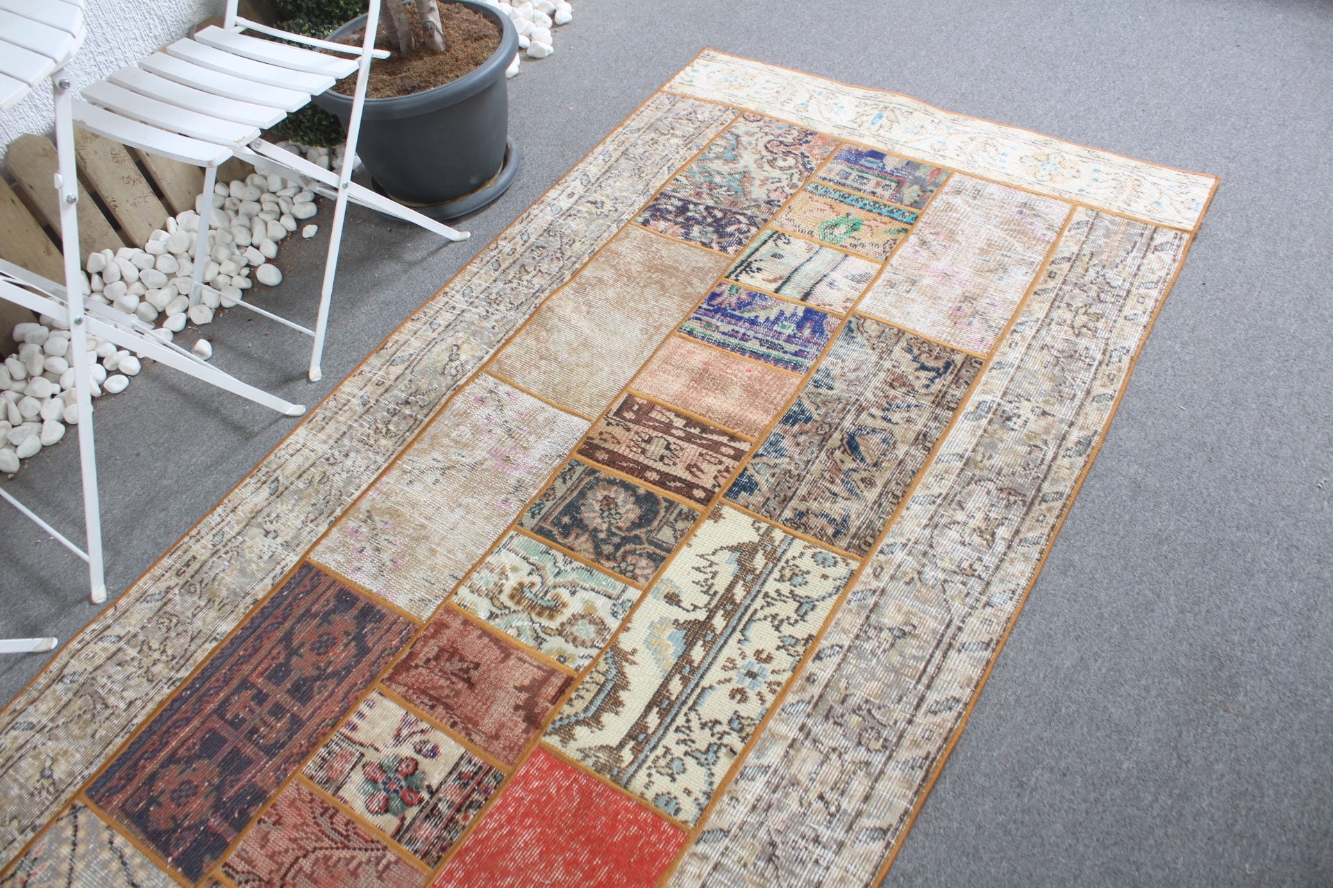 Türk Halıları, Mutfak Halıları, Vintage Halı, Gökkuşağı Soğuk Halı, 3,8x9,7 ft Runner Halıları, Sanat Halısı, Fas Halıları, Oryantal Halı, Koridor Halıları