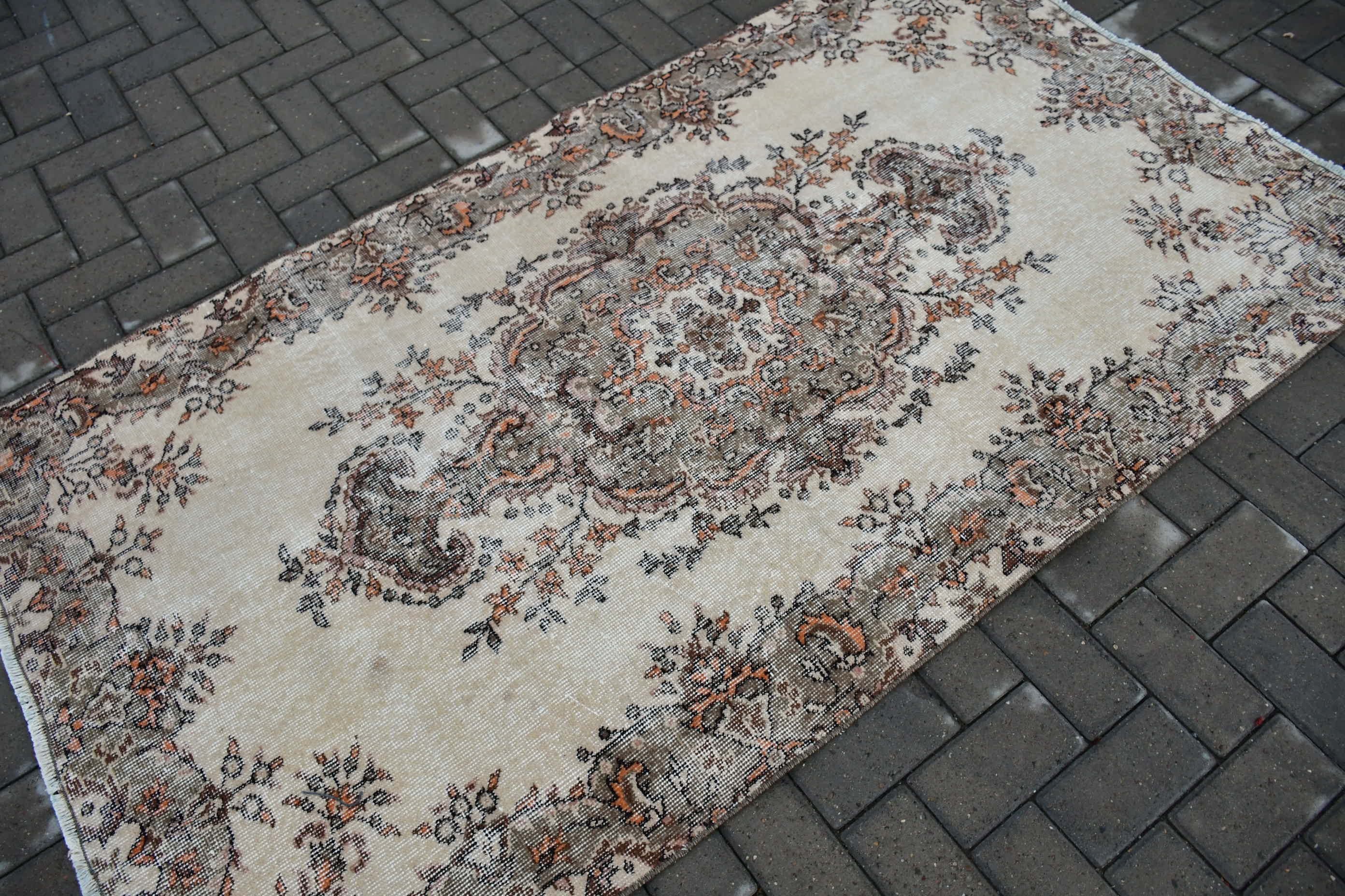 3.7x6.7 ft Area Rug, Vintage Rug, Dining Room Rugs, Kitchen Rug, Oushak Rug, Beige Home Decor Rug, Turkish Rug, Anatolian Rug, Handmade Rug