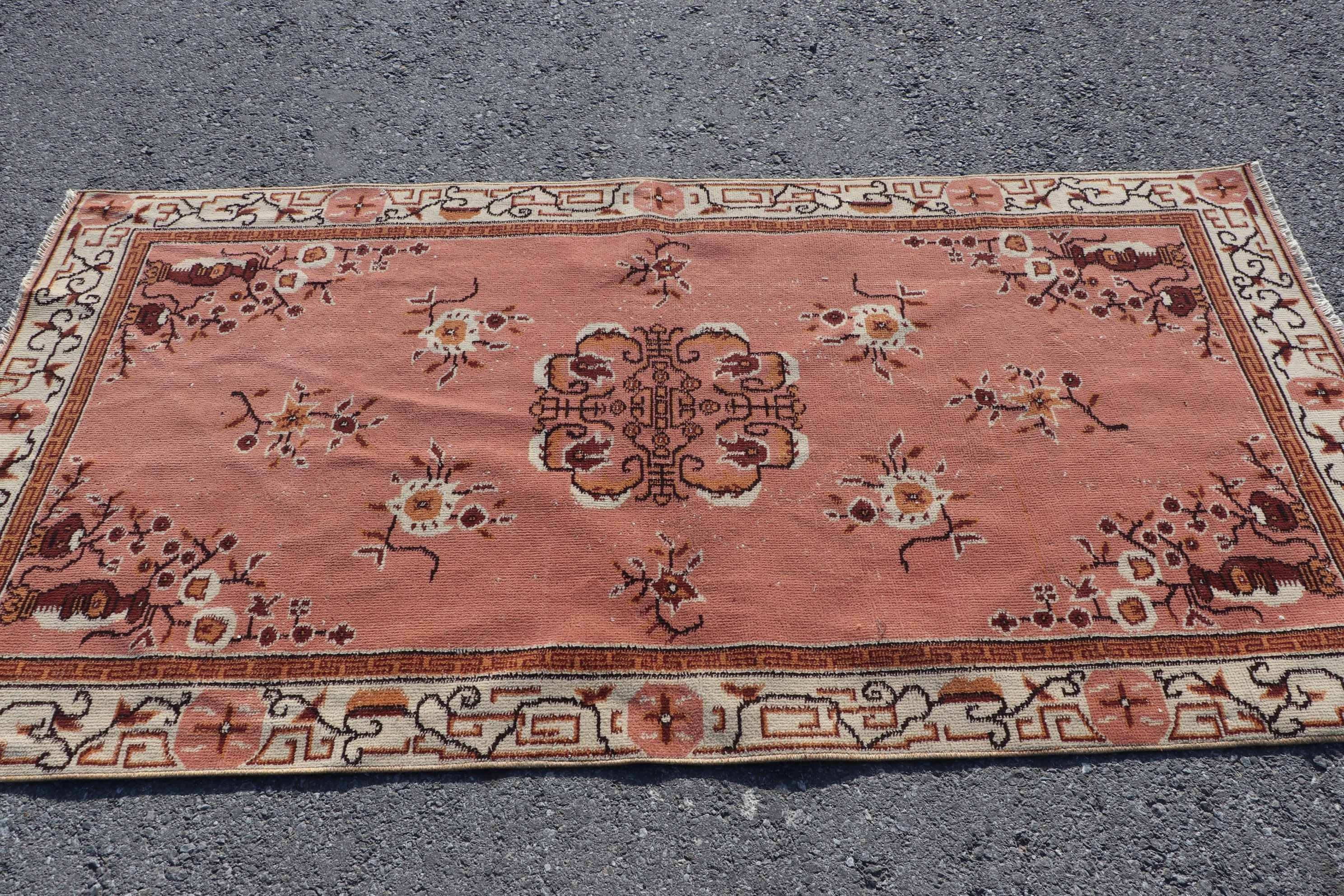 Turkish Rug, Rugs for Nursery, Floor Rug, 3.5x6.9 ft Area Rugs, Moroccan Rug, Red Antique Rug, Vintage Rug, Nursery Rug