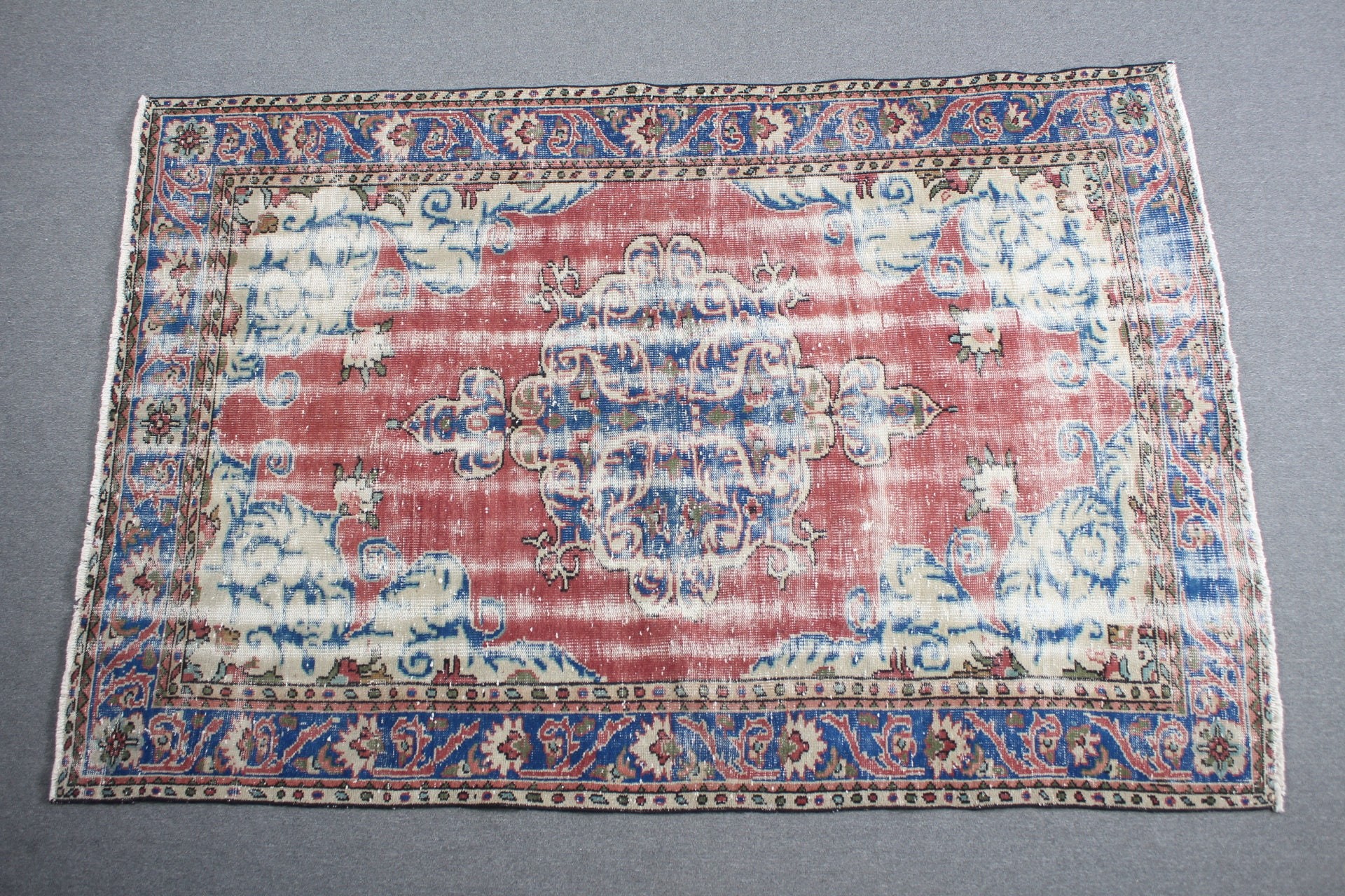 Kırmızı Fas Halısı, Vintage Halı, Yemek Odası Halıları, 5.8x8.7 ft Büyük Halılar, Türk Halısı, Yatak Odası Halısı, Oturma Odası Halısı, Anadolu Halıları