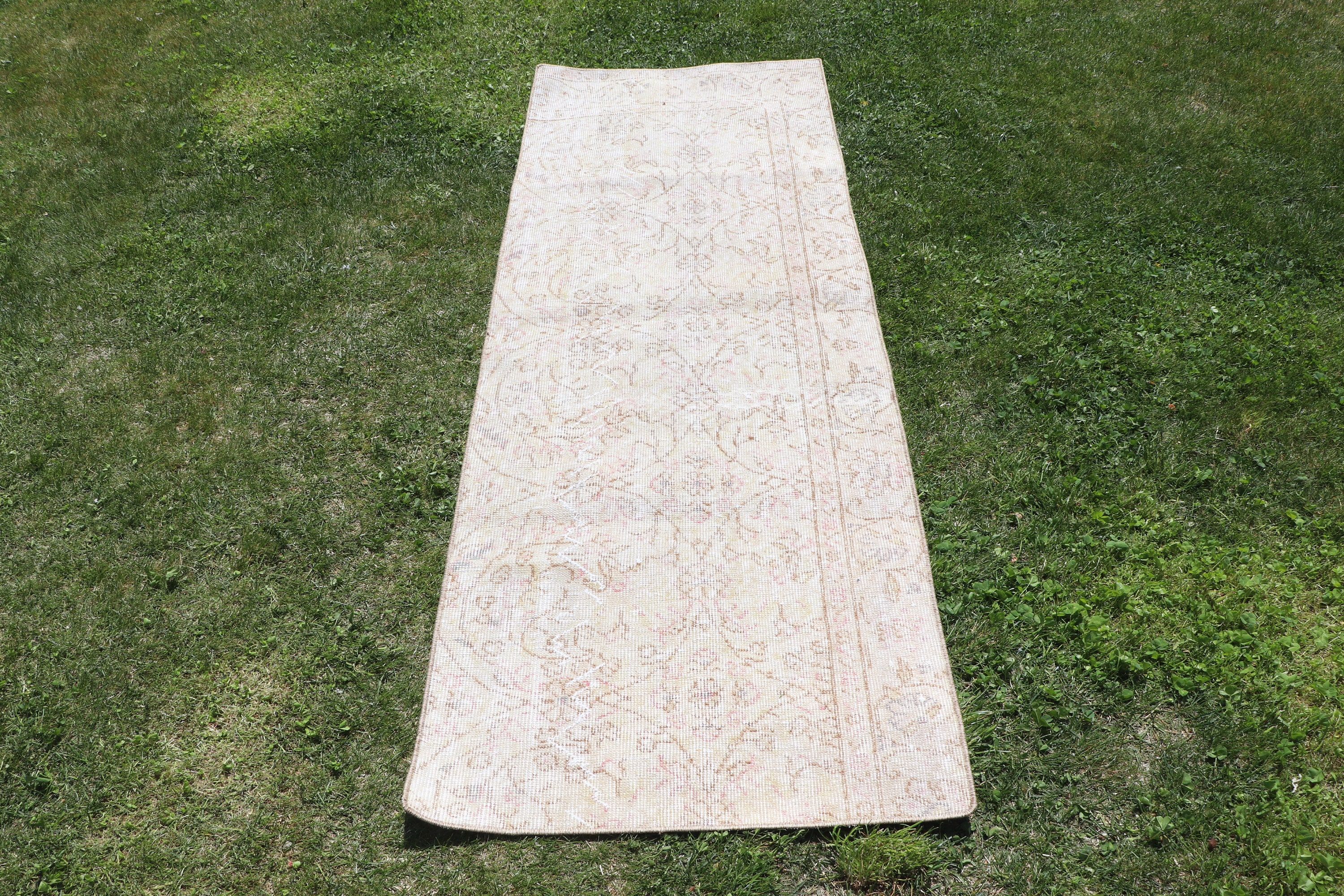 Vintage Runner Halı, Oryantal Halı, Yer Halısı, Boho Halıları, Merdiven Halıları, Türk Halısı, 2.3x6.3 ft Runner Halısı, Vintage Halılar, Bej Fas Halısı