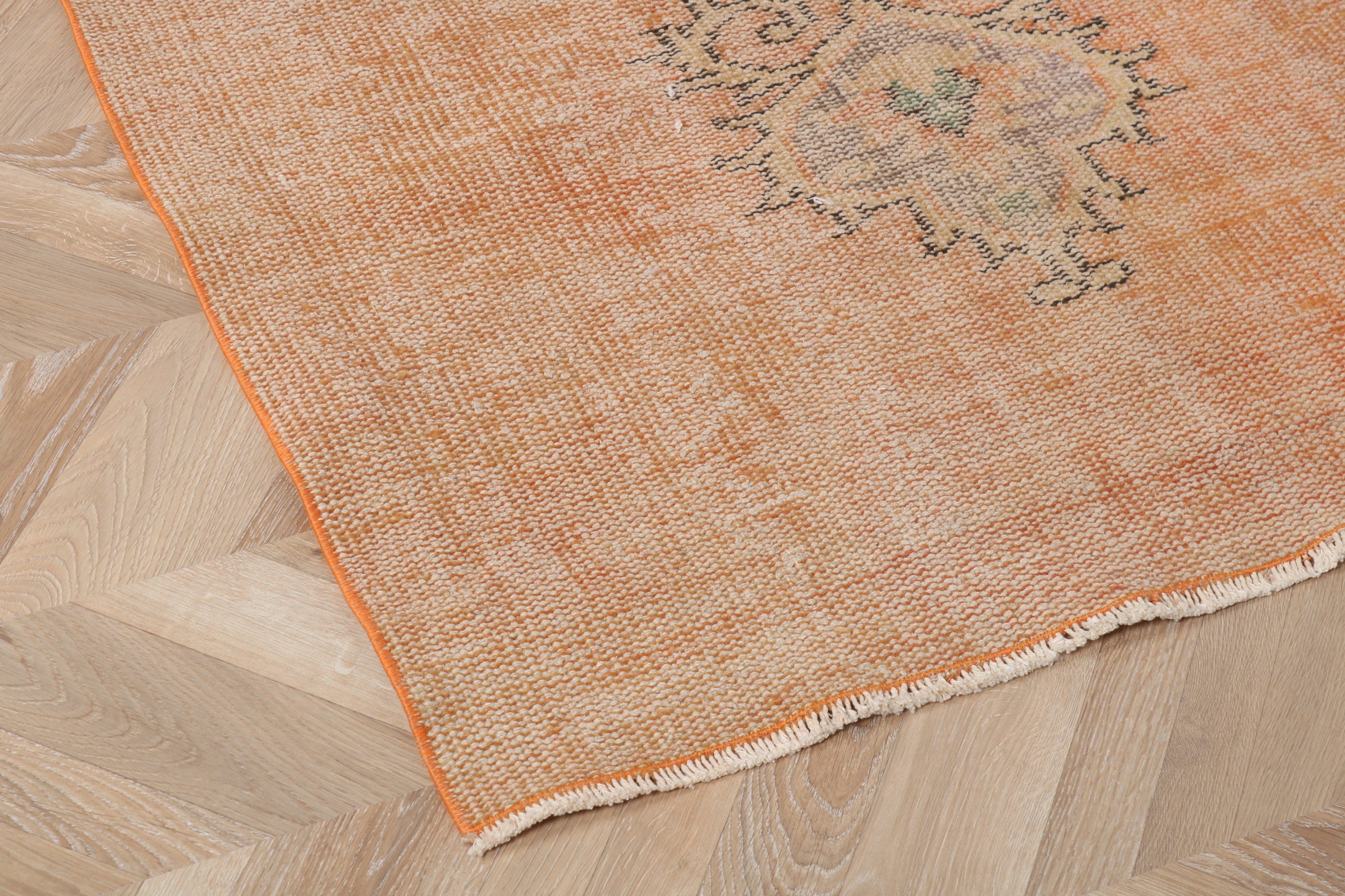 Turkish Rug, Decorative Rugs, Statement Rug, Boho Rug, Boho Accent Rug, Orange Statement Rugs, 3.3x7.2 ft Accent Rugs, Vintage Rug