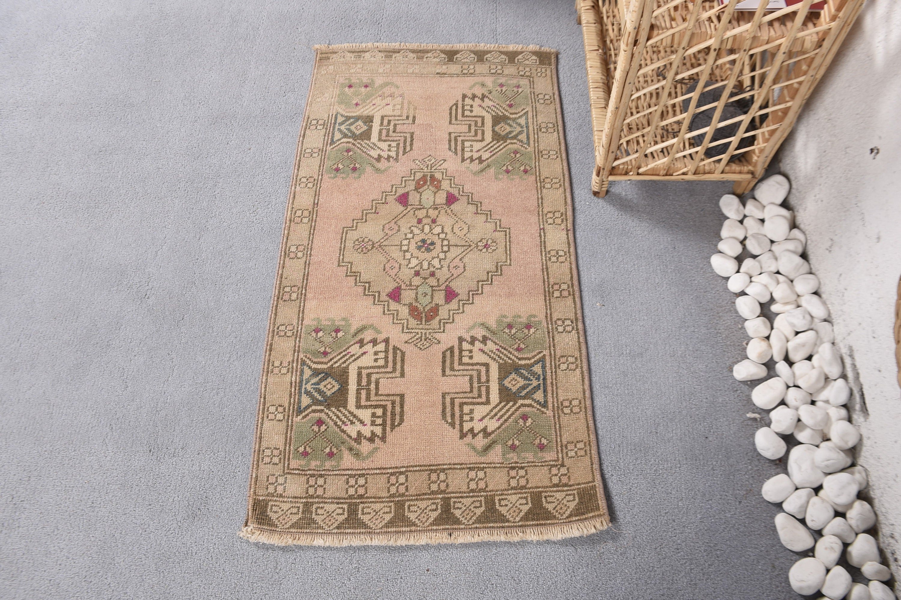 Vintage Halılar, 1.7x3.1 ft Küçük Halı, Mutfak Halısı, Mutfak Halıları, Küçük Boho Halısı, Bej Boho Halısı, Giriş Halısı, Lüks Halı, Türk Halıları