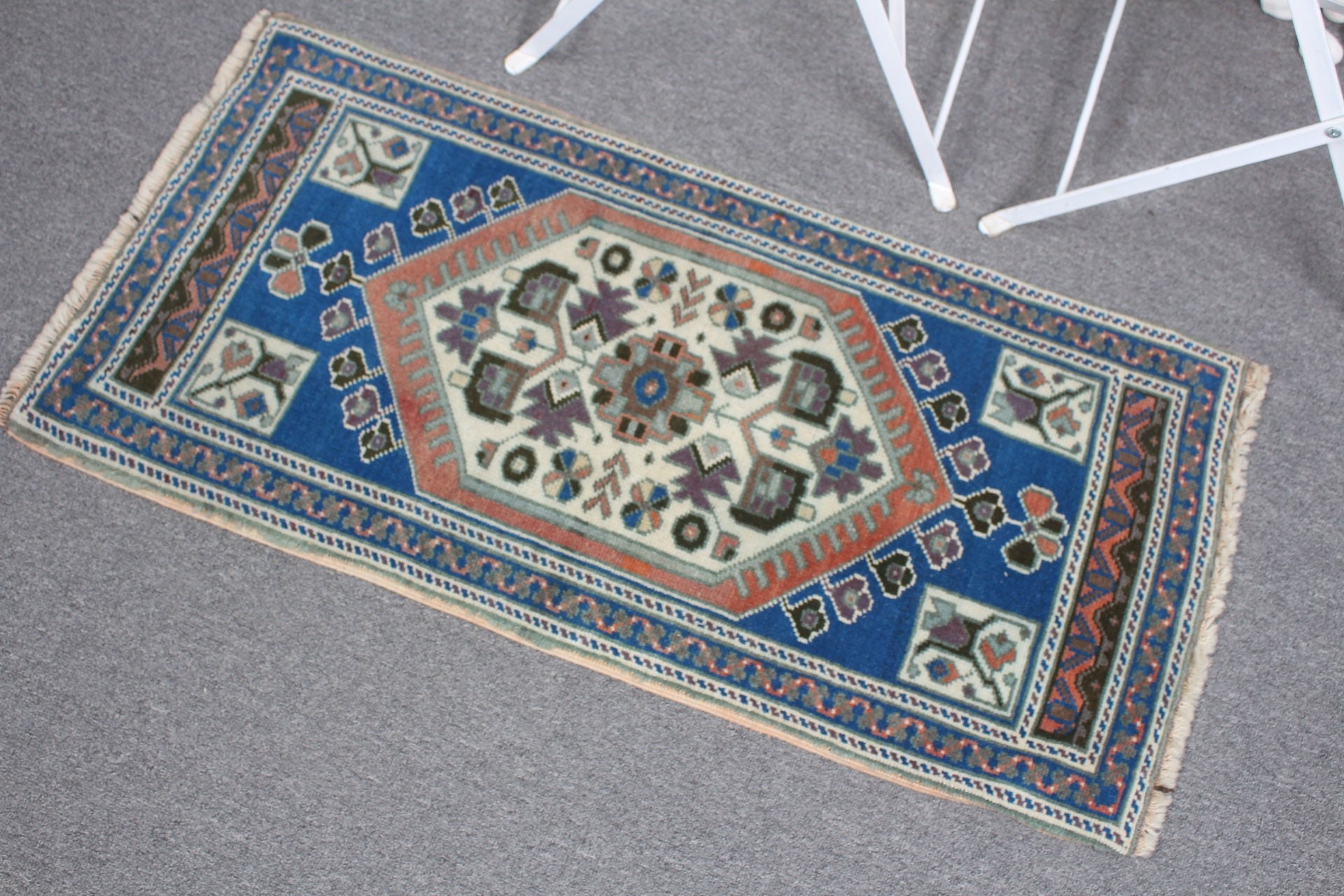 Rugs for Bathroom, Blue Floor Rug, Vintage Rug, Wall Hanging Rug, Kitchen Rug, Cool Rugs, Turkish Rugs, 1.6x3.3 ft Small Rugs, Wool Rugs