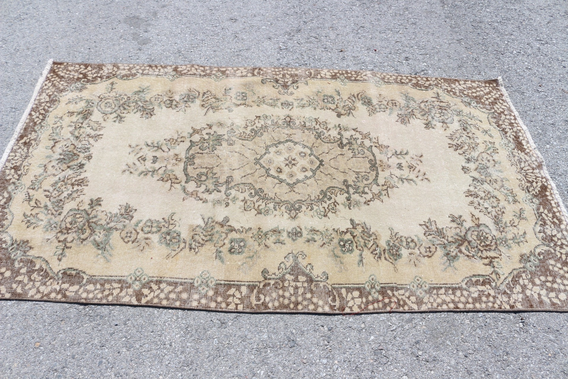 Bedroom Rugs, Rugs for Bedroom, Living Room Rug, Turkish Rug, 3.7x6.7 ft Area Rug, Anatolian Rugs, Vintage Rugs, Brown Oriental Rug