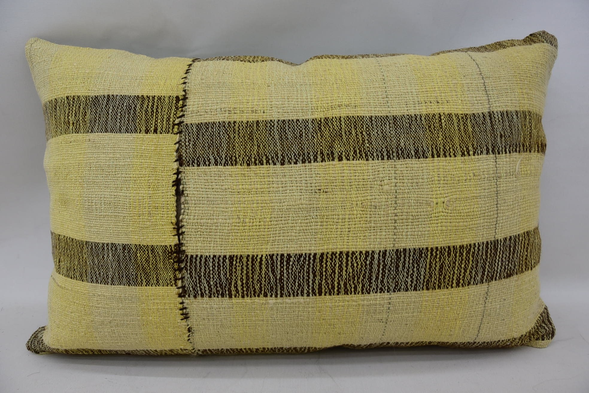 Decorative Pillow, Antique Pillows, 16"x24" Beige Cushion, Pillow for Sofa, Vintage Kilim Pillow, Floor Cushion Case