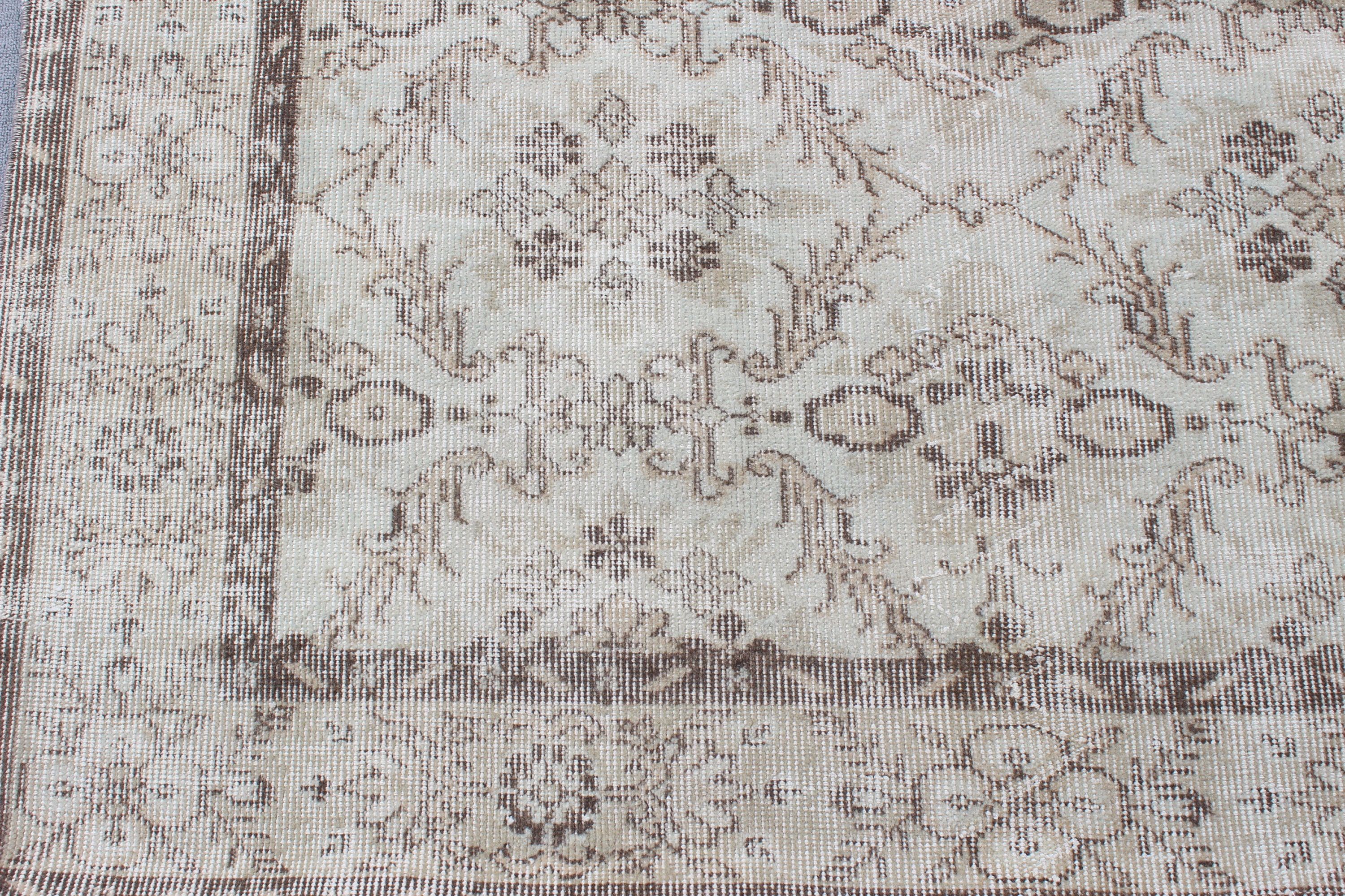 Bej Antika Halı, Büyük Oushak Halılar, Havalı Halı, Vintage Halılar, Açıklama Halısı, 5.1x8.9 ft Büyük Halılar, Yatak Odası Halısı, Etnik Halılar, Türk Halısı