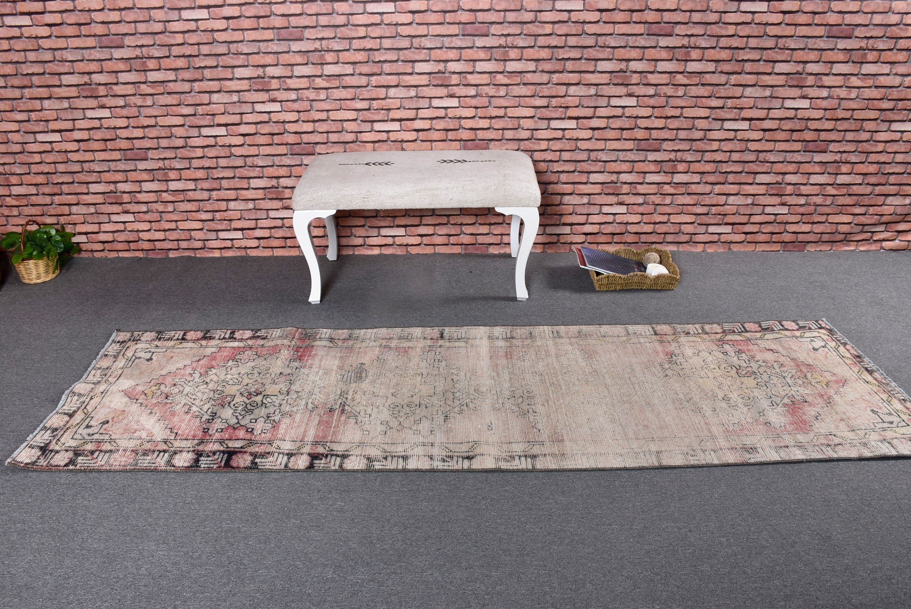 Oushak Halıları, Koridor Halıları, Bej Oushak Halısı, Vintage Halılar, Merdiven Halısı, 2.6x8.8 ft Runner Halıları, Türk Halıları, Ev Dekorasyonu Halıları, Modern Halılar