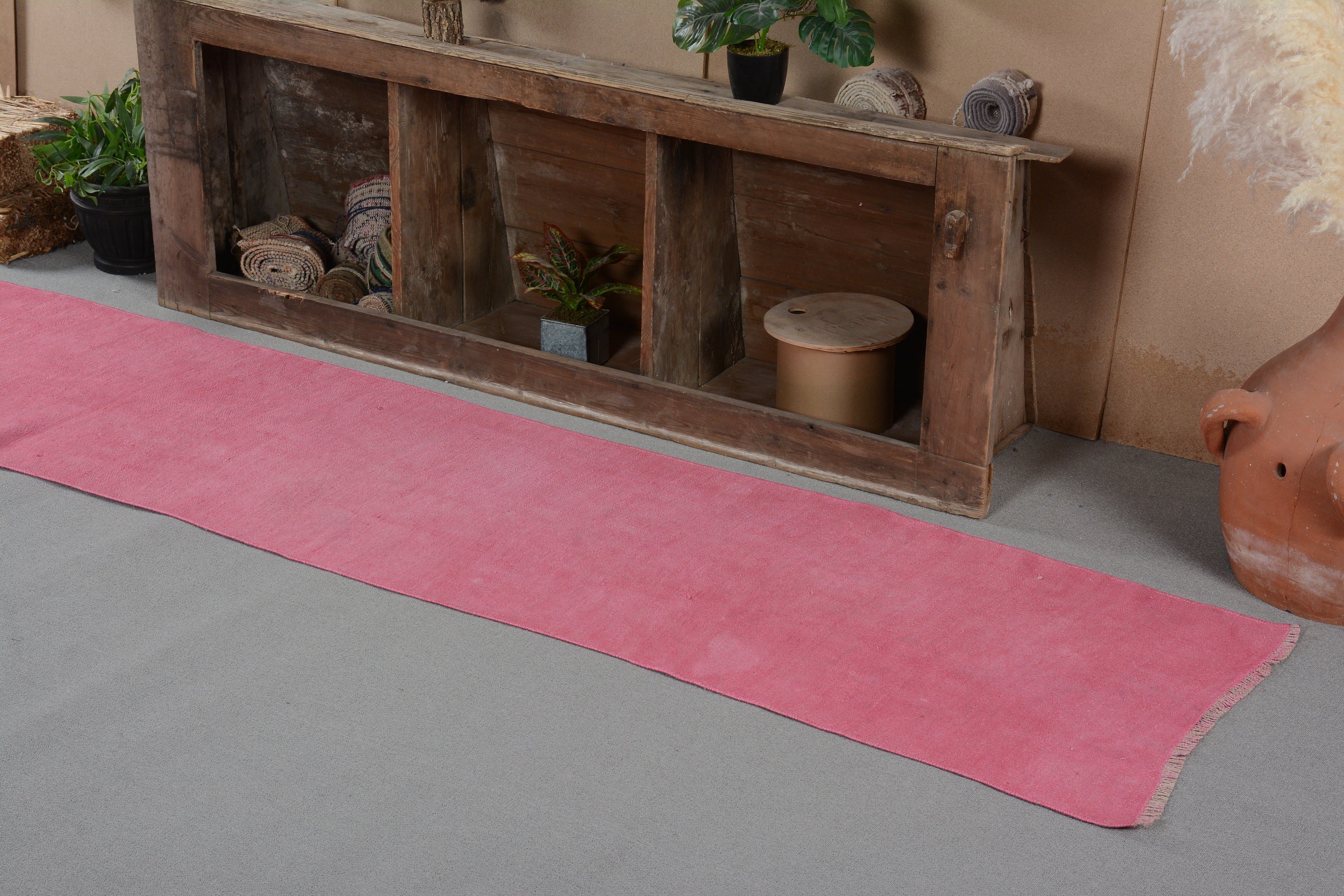 Koridor Halıları, Koridor Halısı, Dış Mekan Halısı, 2,2x9,3 ft Runner Halısı, Pembe Anadolu Halısı, Türk Halısı, Yün Halısı, Oryantal Halısı, Vintage Halısı