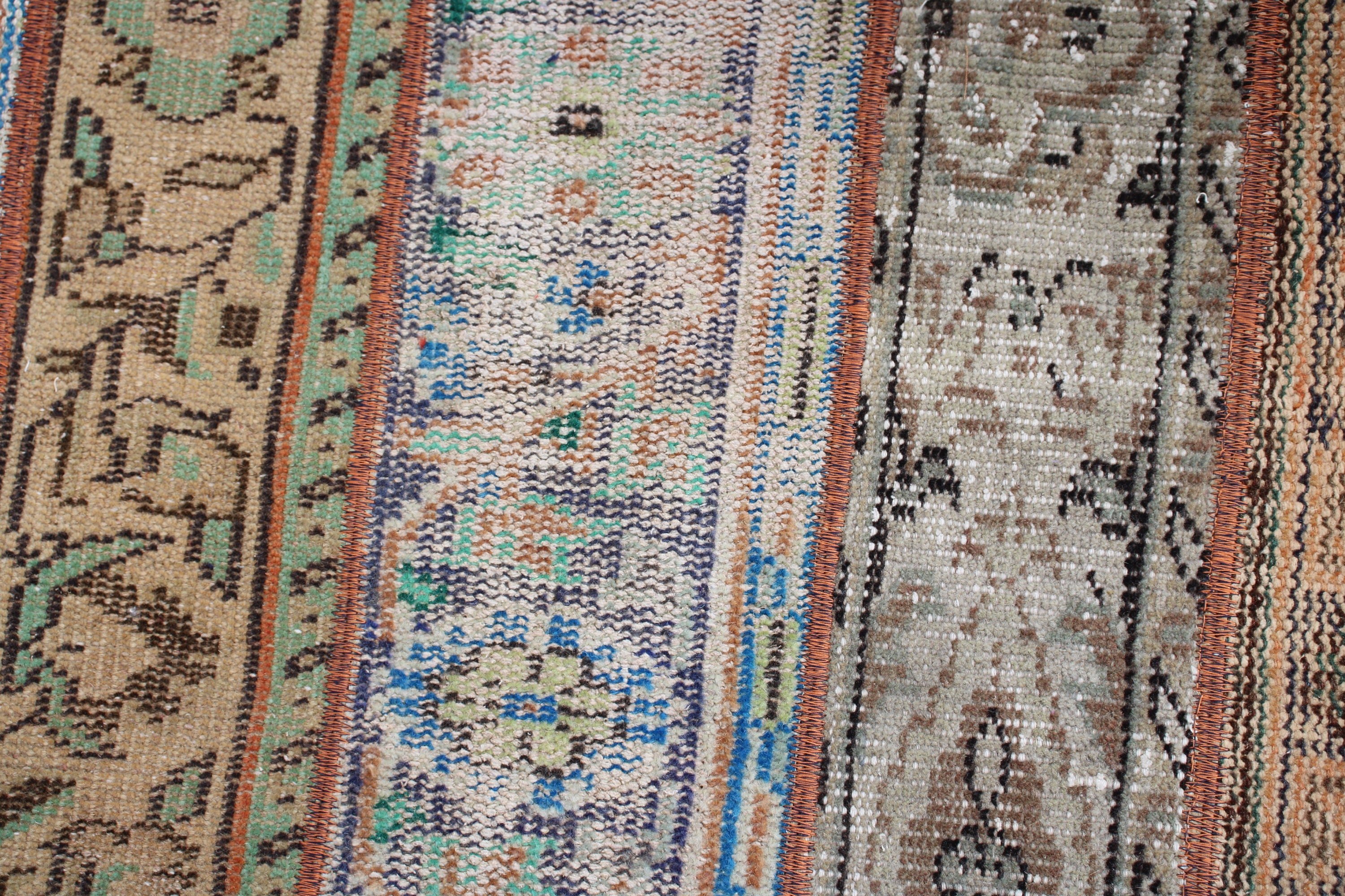 Vintage Halı, Araba Paspas Halıları, Kahverengi El Dokuma Halılar, El Dokuma Halılar, 3,3x3,7 ft Küçük Halılar, Küçük Boho Halılar, Modern Halılar, Türk Halısı