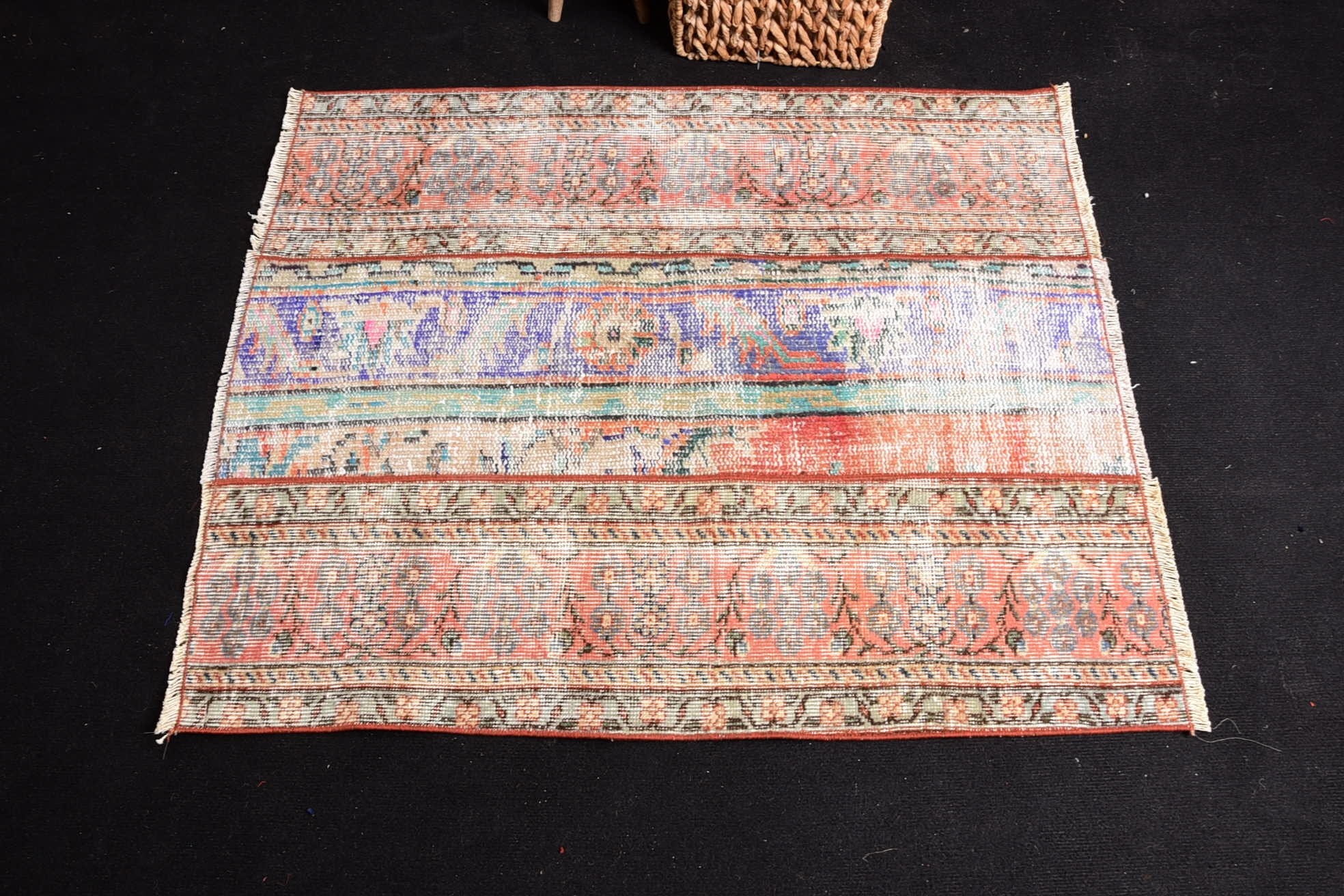 Giriş Halısı, Duvara Asılı Halılar, Vintage Halı, Mutfak Halısı, 3,1x3,7 ft Küçük Halı, Mutfak Halıları, Türk Halısı, Antika Halılar, El Dokuma Halı