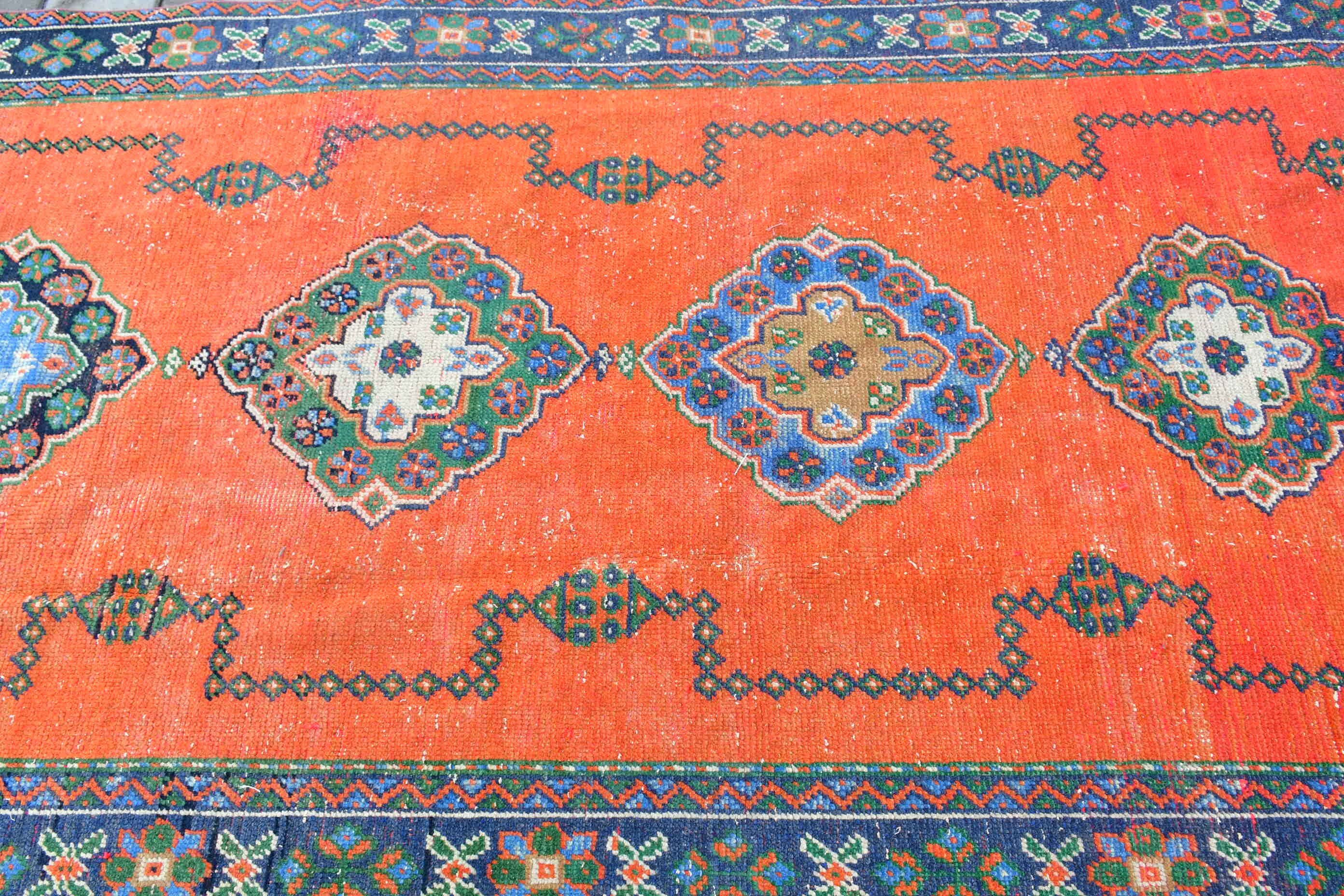 Cool Rug, Floor Rugs, Rugs for Living Room, 4.6x10.3 ft Large Rug, Vintage Rugs, Orange Oriental Rug, Salon Rug, Turkish Rug, Bedroom Rugs