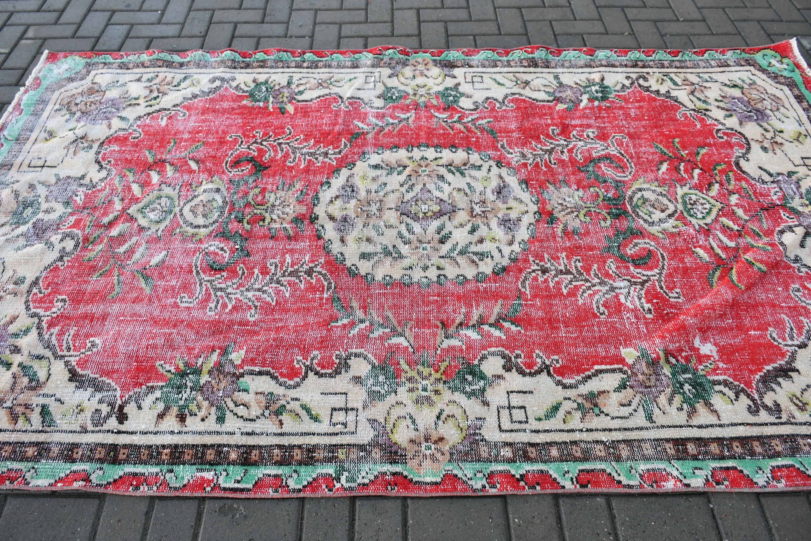 Ev Dekor Halısı, Oturma Odası Halısı, Fas Halısı, 5.4x8.9 ft Büyük Halılar, Yemek Odası Halıları, Vintage Halılar, Türk Halıları, Kırmızı Fas Halısı