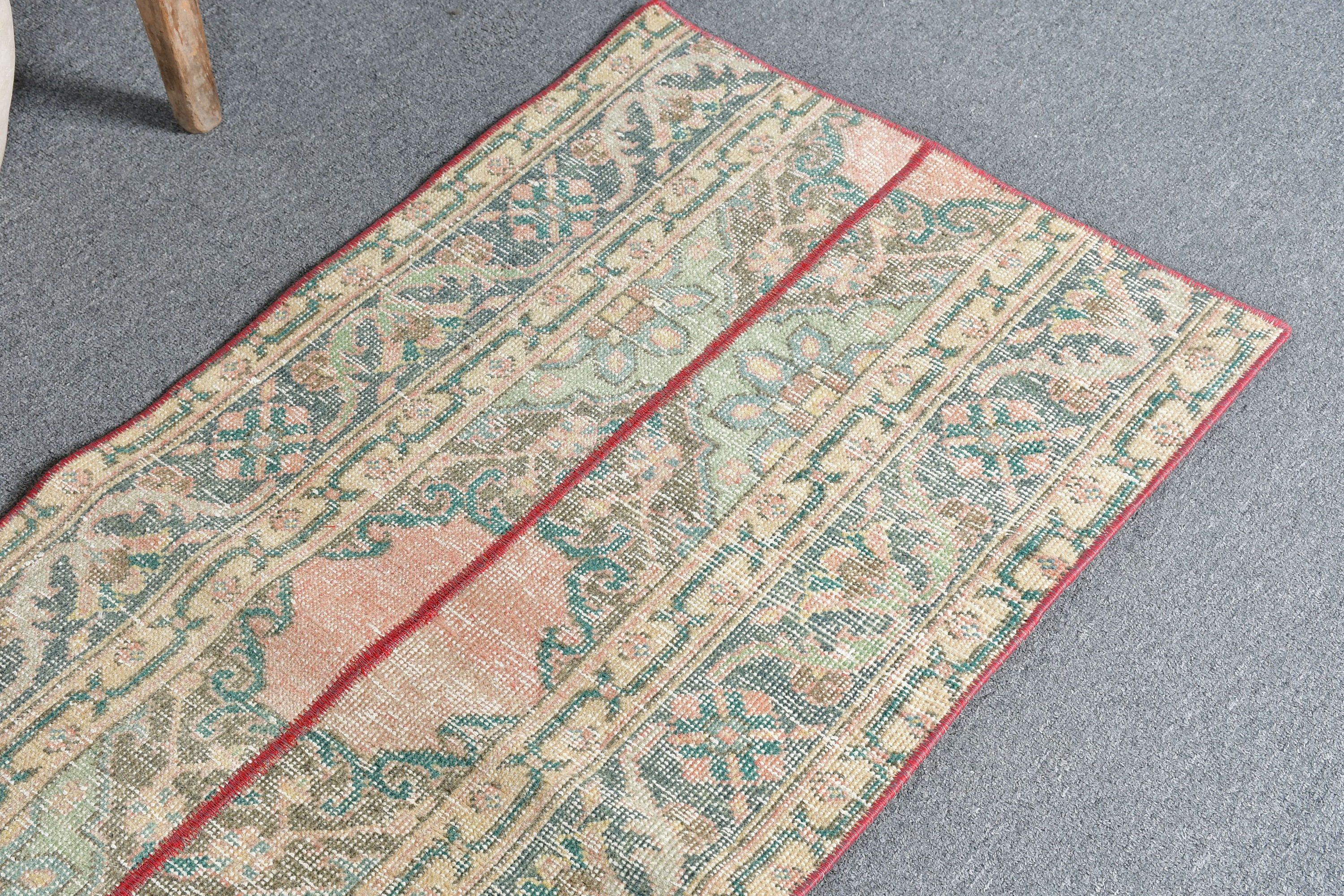 Vintage Halı, Yeşil Yün Halı, Merdiven Halıları, Merdiven Halıları, Koridor Halısı, 2x8.3 ft Runner Halısı, Ev Dekorasyonu Halısı, Yer Halıları, Türk Halısı