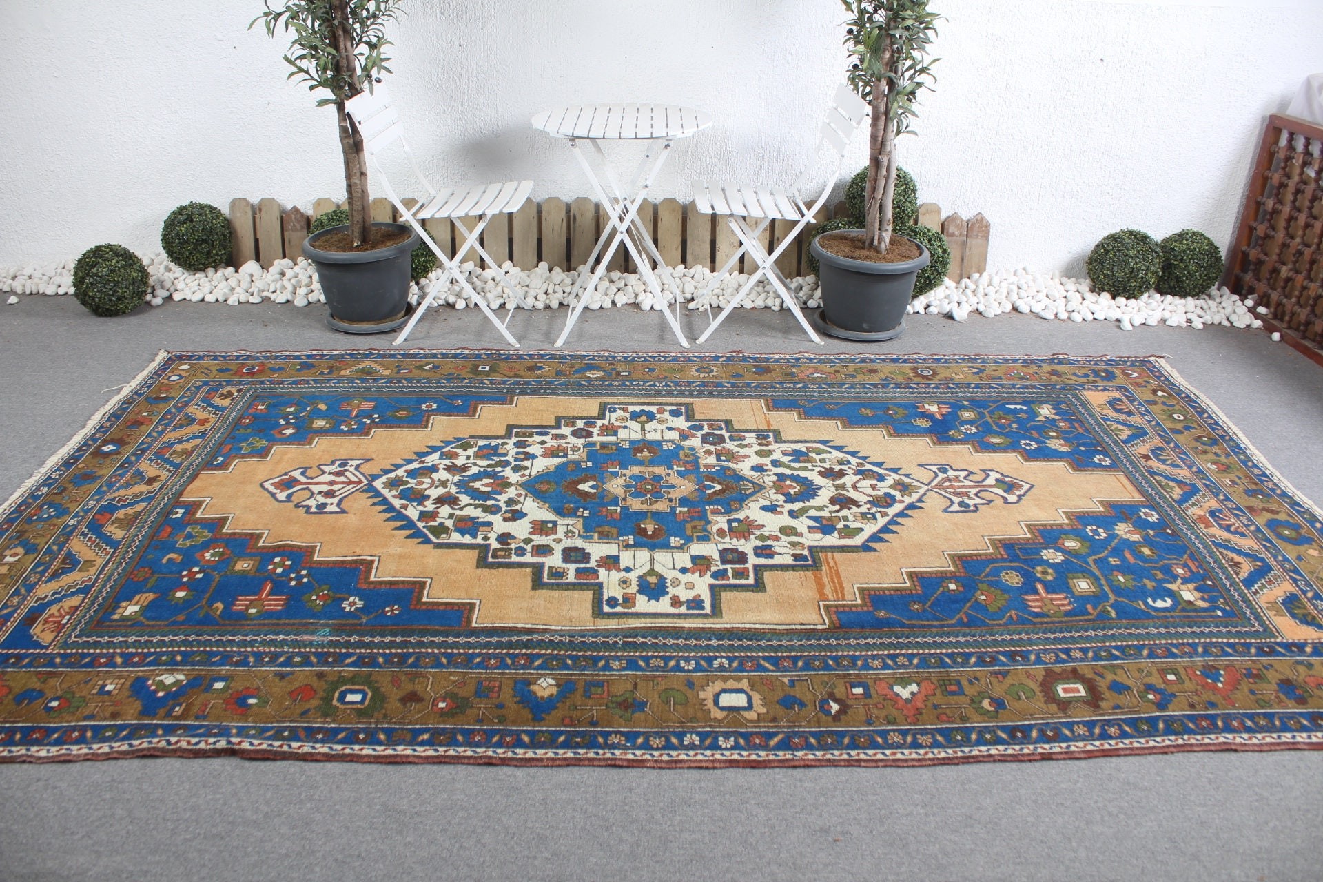 Mutfak Halıları, Türk Halısı, 6.4x10.9 ft Büyük Halı, Vintage Halı, Salon Halısı, Antika Halı, Estetik Halılar, Yemek Odası Halısı, Turuncu Yatak Odası Halıları