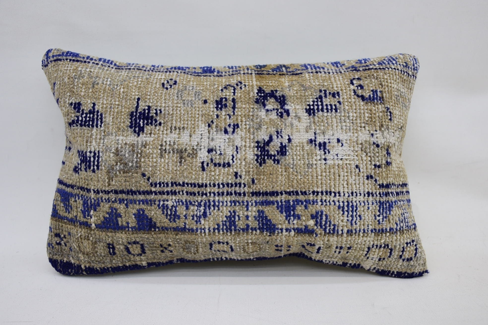 Knitted Pillow Case, Christmas Pillow Cover, 12"x20" Beige Cushion Case, Kilim Pillow Cover, Kilim Pillow, Throw Kilim Pillow