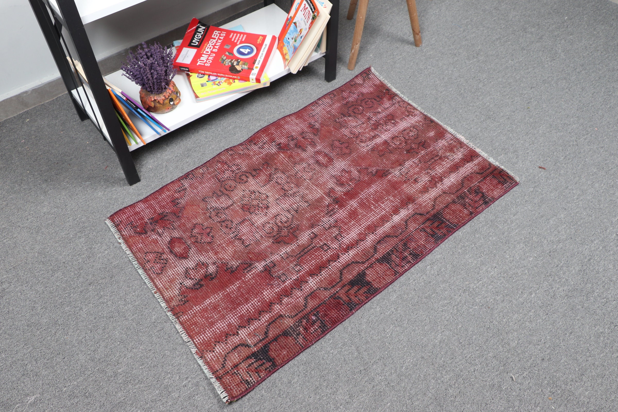 Purple  2x3 ft Small Rug, Dorm Rug, Entry Rugs, Bathroom Rug, Vintage Rugs, Cool Rug, Wool Rug, Turkish Rug, Rugs for Nursery