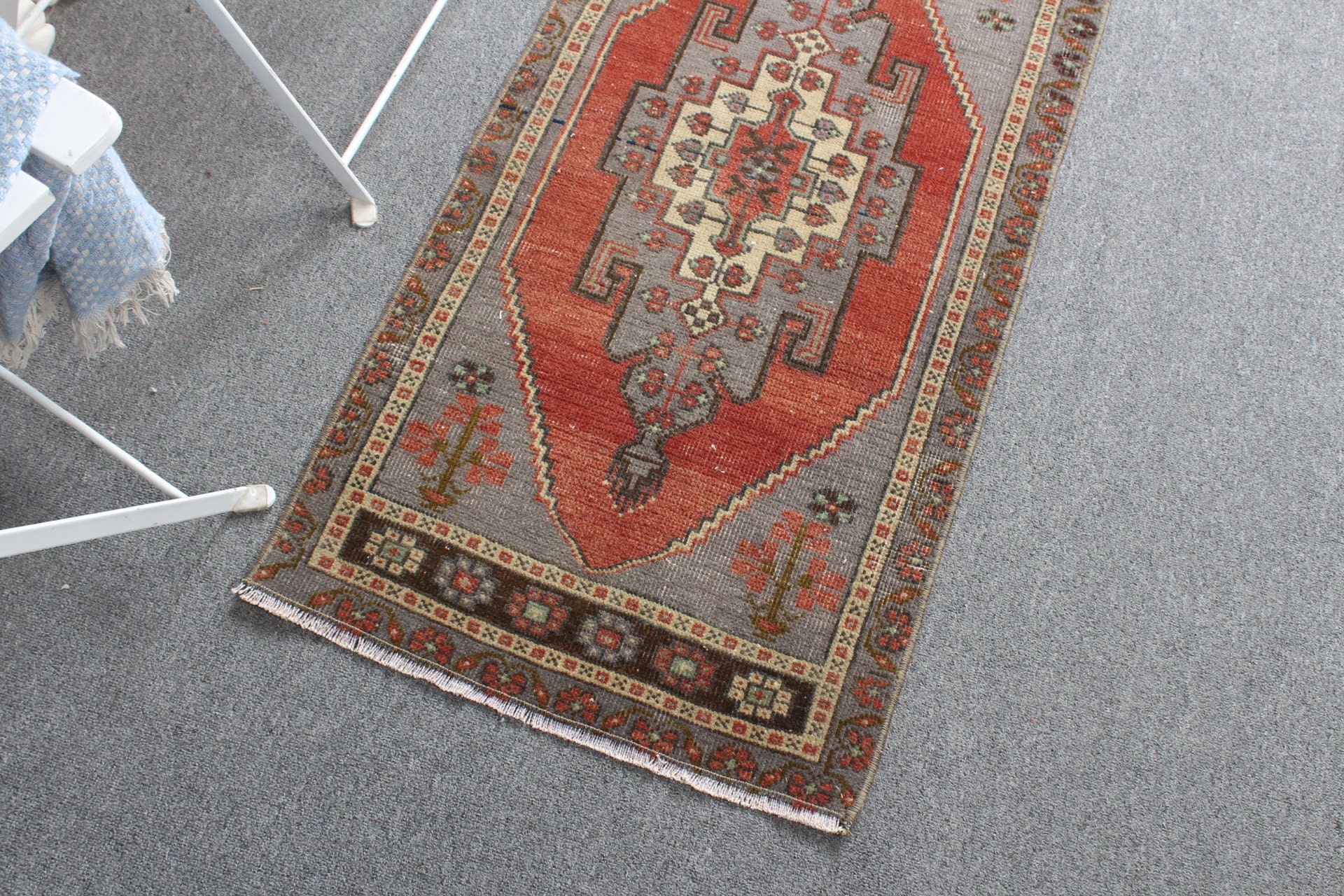 Oushak Halı, Vintage Halı, Çocuk Halısı, Araba Paspas Halıları, Türk Halıları, Eski Halı, Kırmızı Yün Halı, Mutfak Halıları, 1.7x3.4 ft Küçük Halı, Banyo Halıları