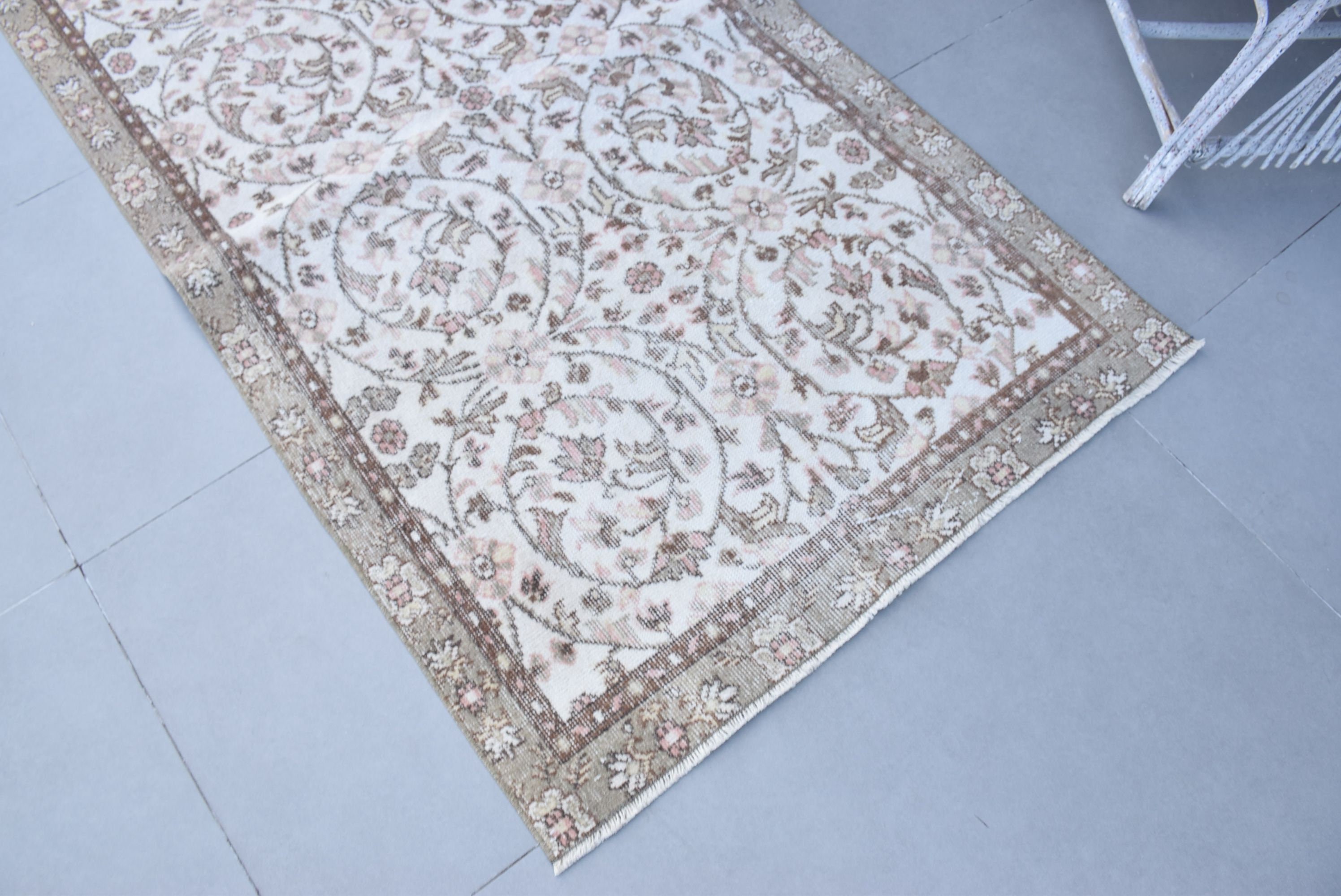 Giriş Halıları, Türk Halısı, Soluk Halılar, Mutfak Halıları, Yatak Odası Halısı, Kahverengi Ev Dekor Halısı, Oryantal Halılar, Vintage Halılar, 3,5x6,4 ft Vurgulu Halı