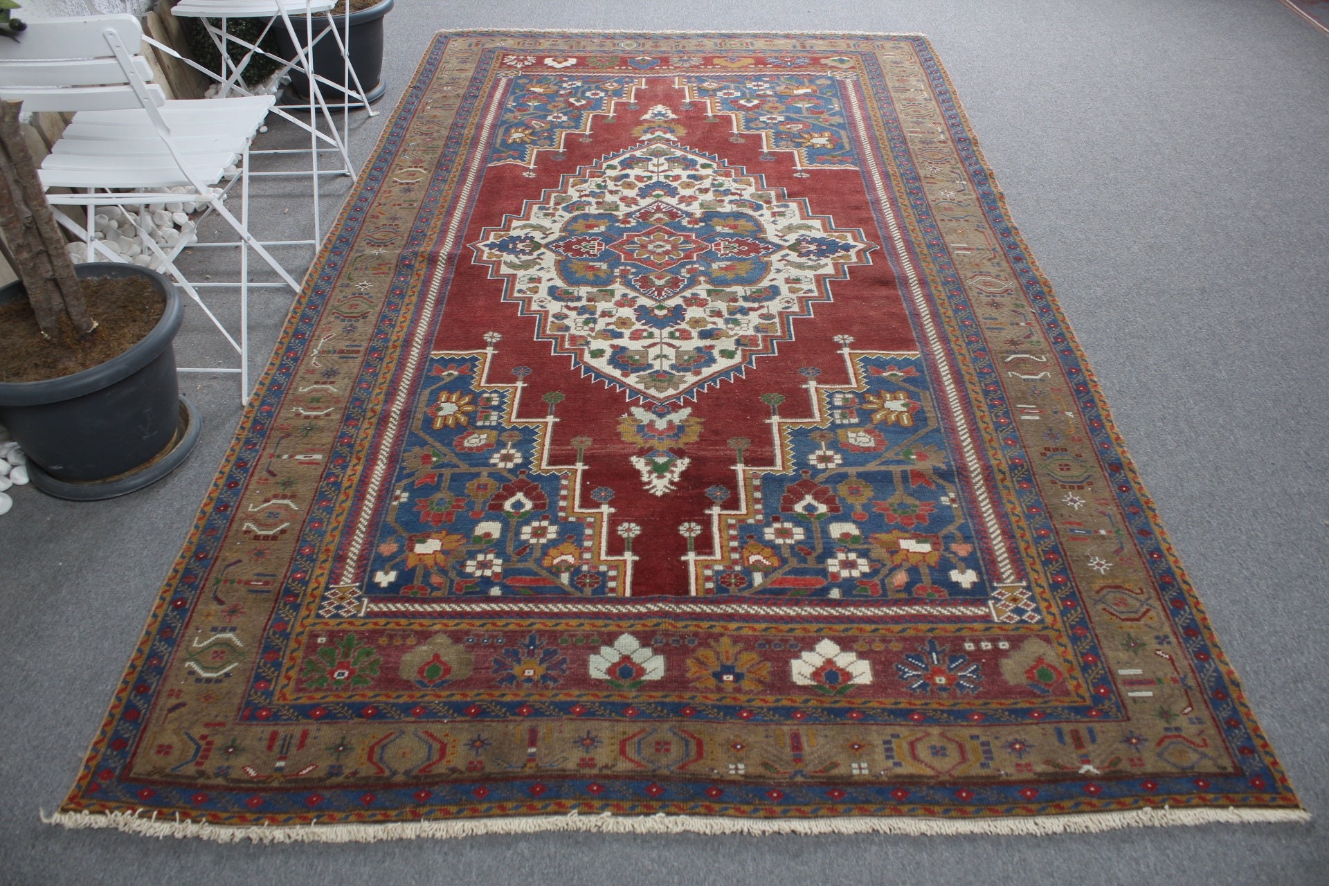 Salon Rug, Rugs for Bedroom, Bedroom Rugs, 5.8x10.3 ft Large Rugs, Turkish Rug, Anatolian Rug, Moroccan Rug, Vintage Rugs, Red Wool Rug