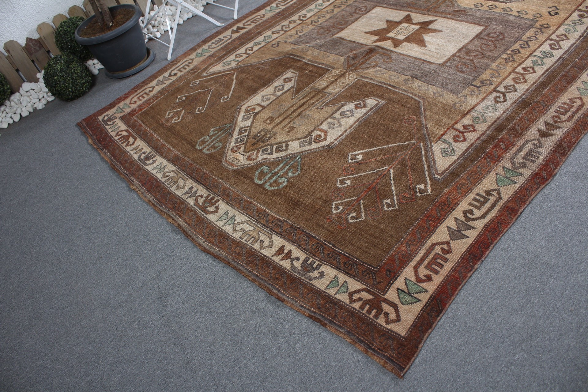 Bedroom Rug, Turkish Rugs, Brown Anatolian Rug, Floor Rug, Home Decor Rugs, Rugs for Salon, 7x10 ft Large Rug, Vintage Rugs, Salon Rugs