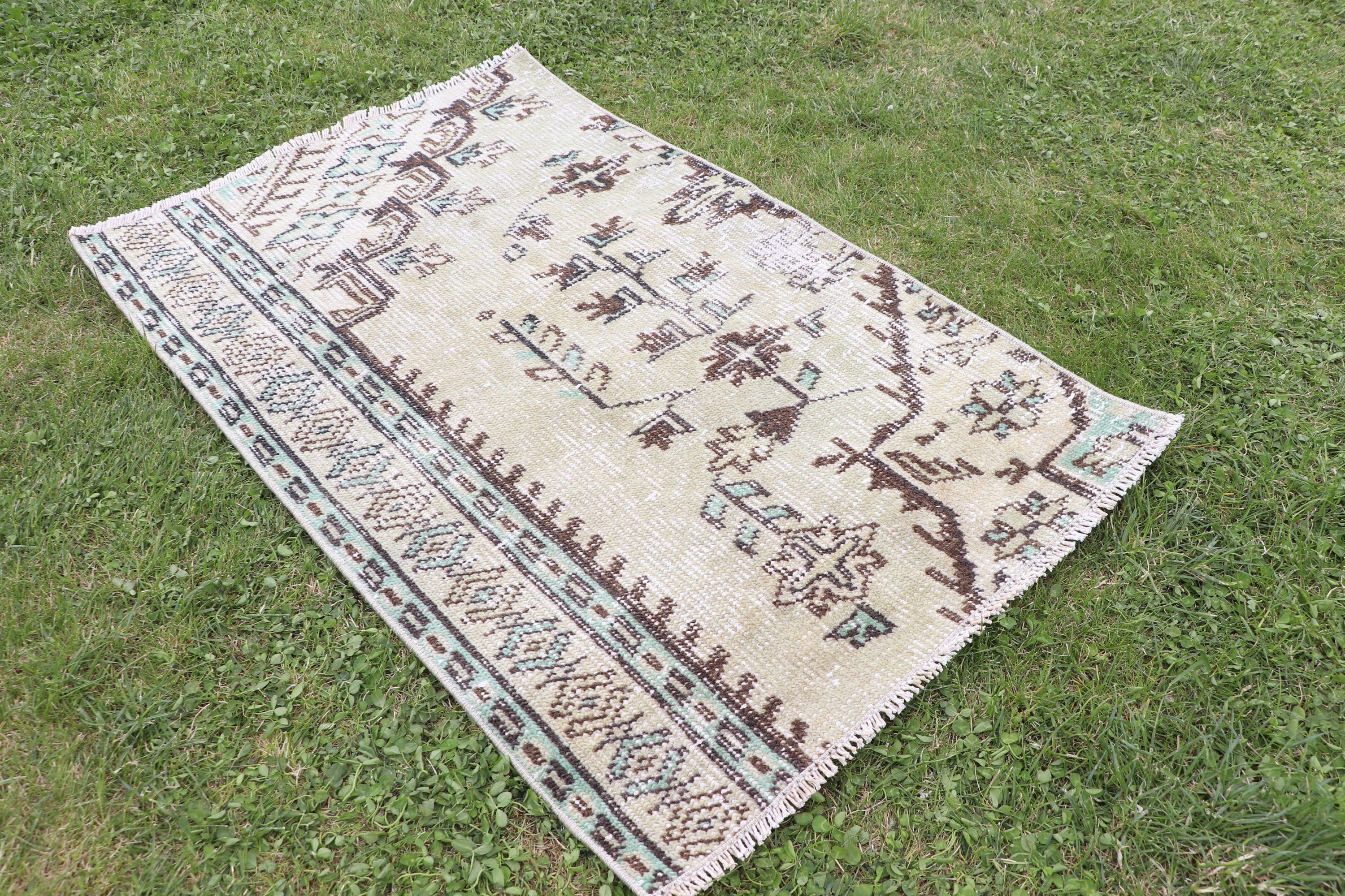 Wall Hanging Rug, Bath Rugs, Bedroom Rugs, Green Antique Rug, Rugs for Bathroom, Vintage Rugs, Turkish Rug, 2x3.2 ft Small Rug, Floor Rug