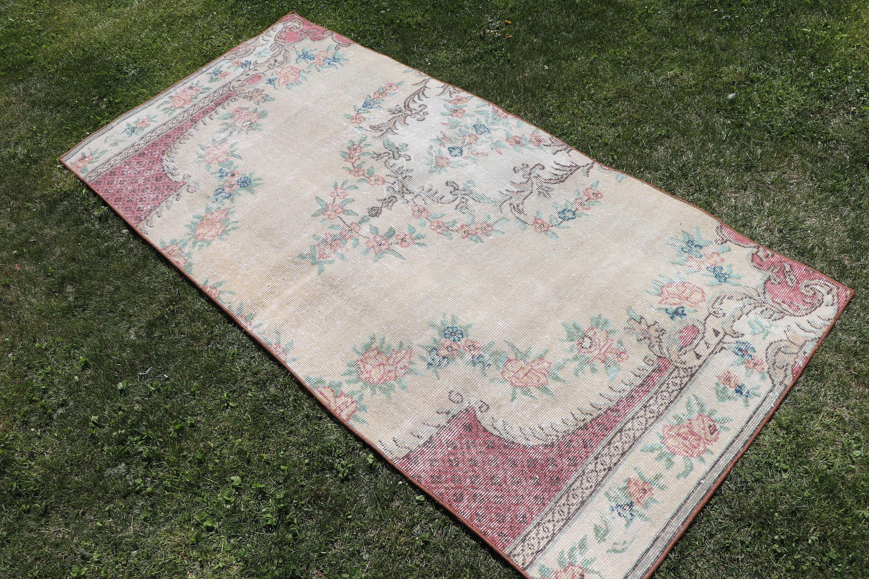 Boho Accent Rugs, Nursery Rugs, Moroccan Rug, Floor Rugs, 3.1x6.4 ft Accent Rug, Turkey Rugs, Vintage Rug, Beige Bedroom Rugs, Turkish Rugs