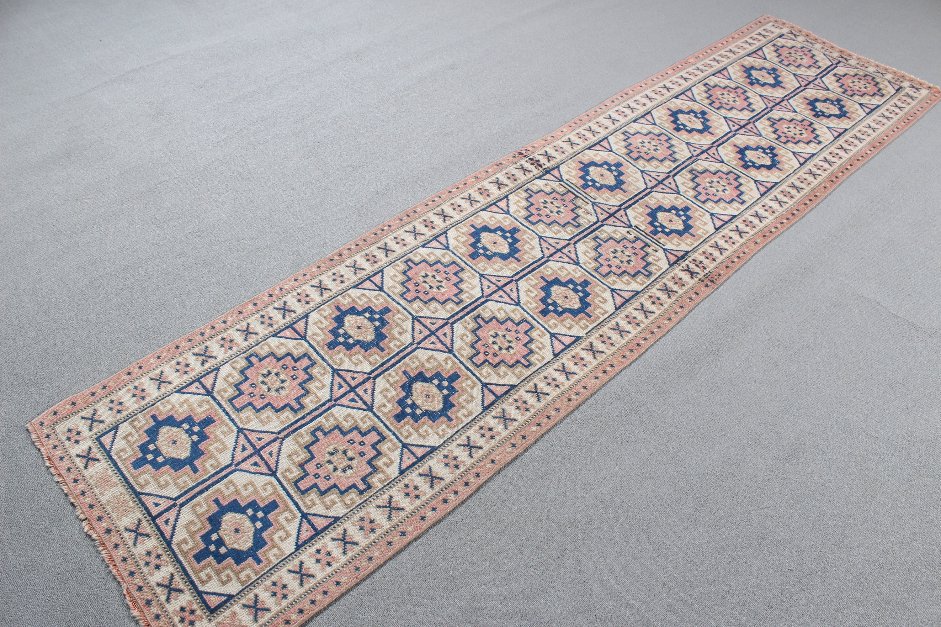 Vintage Halılar, Boho Halılar, Uzun Koşucu Halıları, Kahverengi Boho Halılar, 2.3x9.3 ft Runner Halı, Türk Halısı, Beni Ourain Runner Halıları, Nötr Halılar