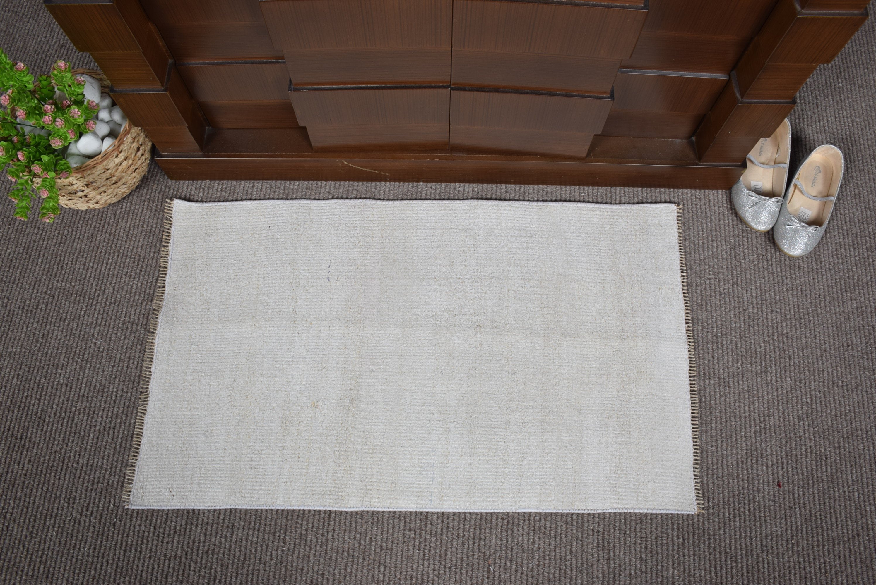 Kitchen Rugs, Vintage Rug, Rugs for Bath, Door Mat Rug, 1.7x2.8 ft Small Rug, Bathroom Rugs, Home Decor Rug, Beige Floor Rug, Turkish Rug