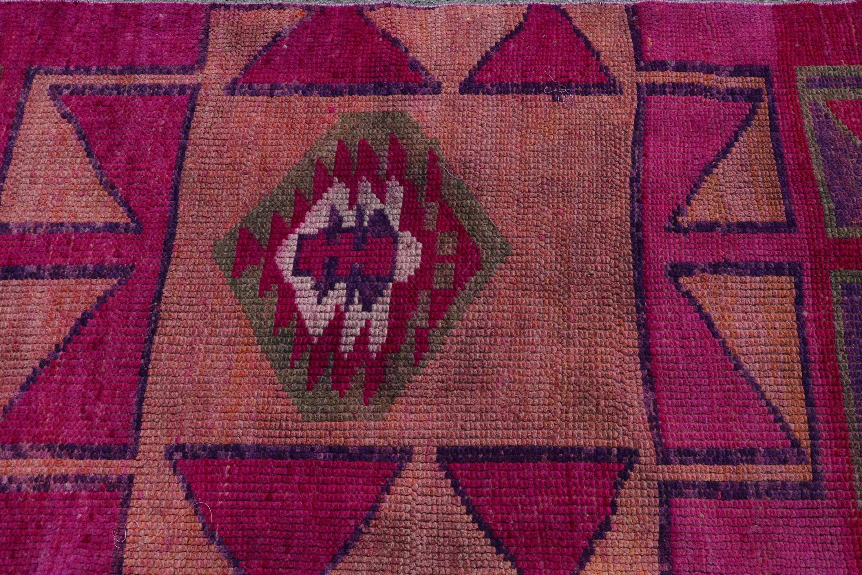 Oushak Halı, Pembe Ev Dekor Halısı, Türk Halıları, Soluk Halı, Koridor Halısı, 3.1x13.8 ft Runner Halıları, Koridor Halıları, Vintage Halı