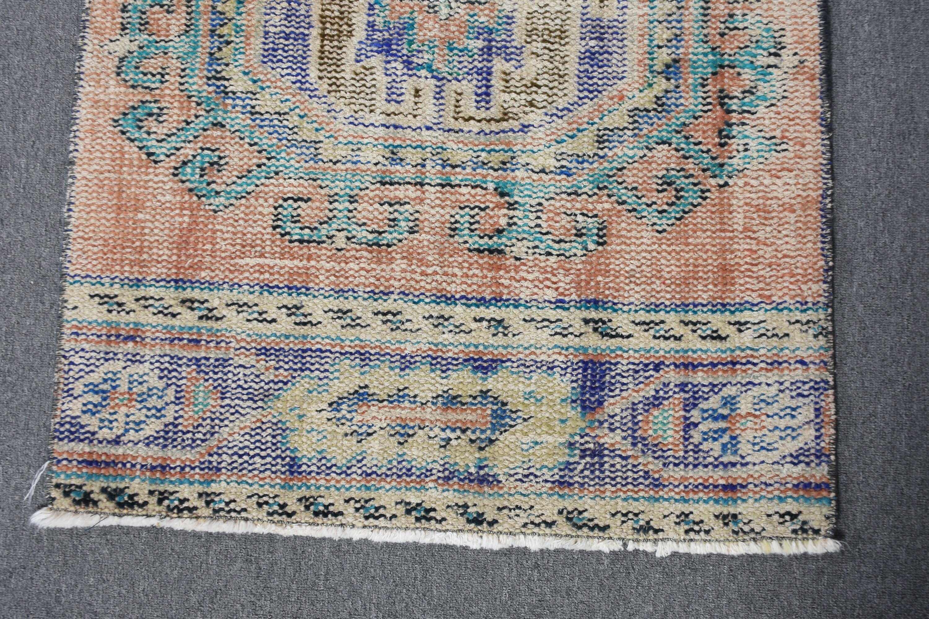 Turkish Rug, Rugs for Corridor, Antique Rugs, Boho Rug, Vintage Rugs, Blue Antique Rug, Moroccan Rugs, Hallway Rugs, 2.2x11 ft Runner Rug