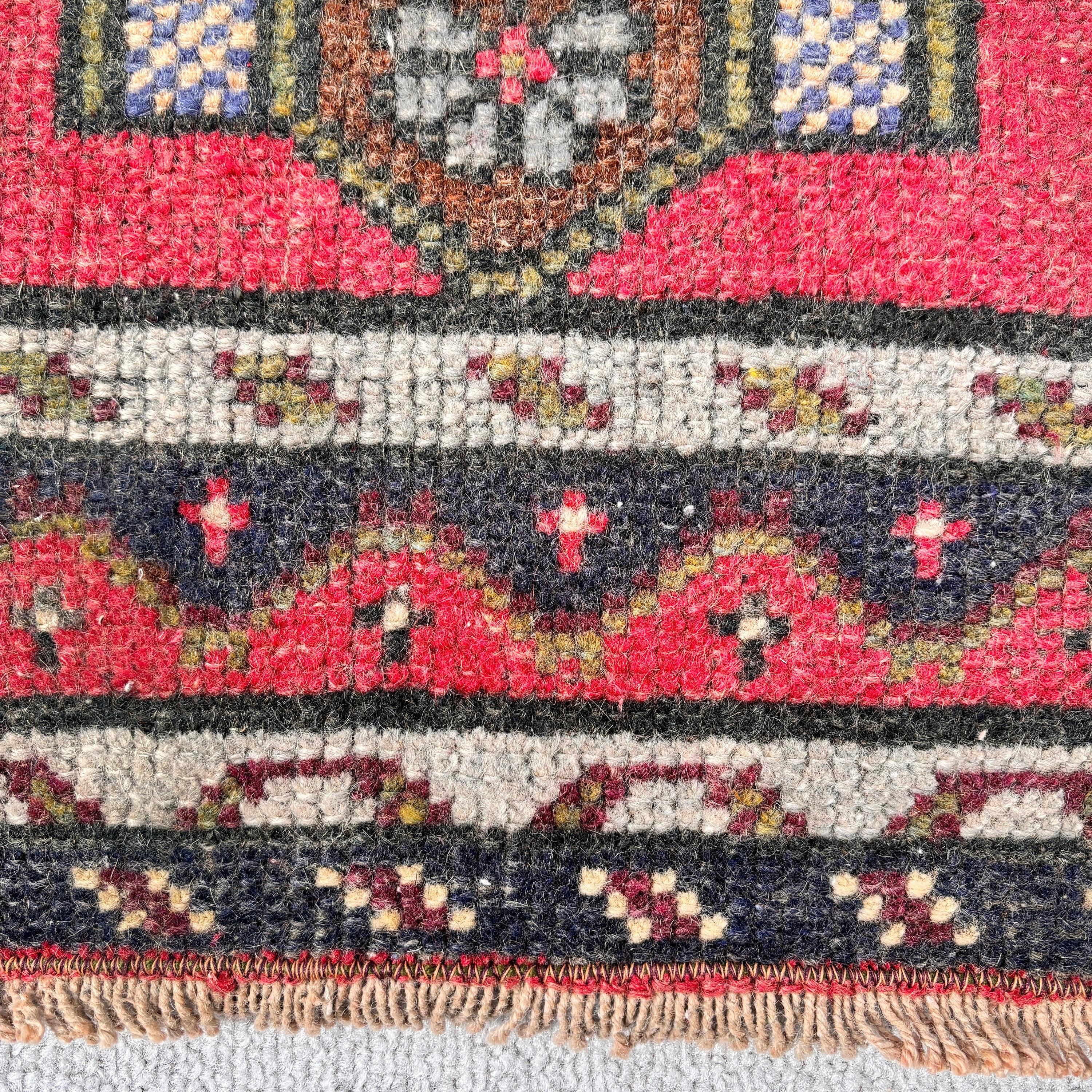 Vintage Rug, Modern Rugs, Red  1.8x3.2 ft Small Rugs, Bathroom Rug, Ethnic Rug, Antique Rugs, Small Area Rug, Turkish Rugs