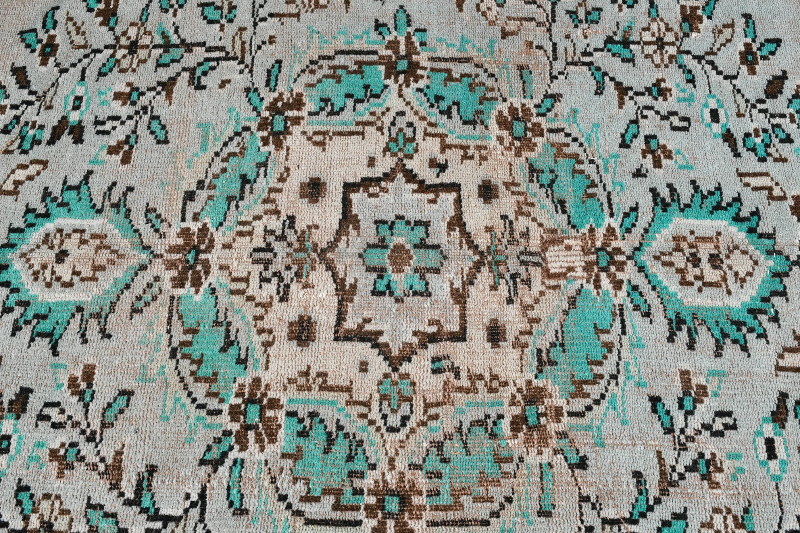 Green Floor Rug, Salon Rugs, 6.2x9 ft Large Rugs, Turkish Rugs, Dining Room Rugs, Nomadic Rug, Antique Rugs, Vintage Rugs