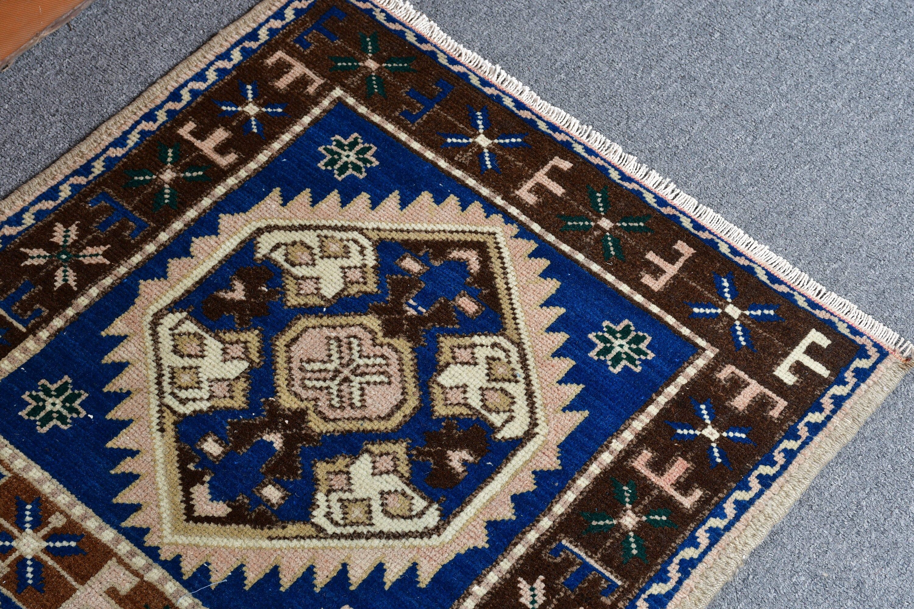 Bathroom Rug, Vintage Rugs, Turkish Rug, Brown Antique Rugs, Muted Rugs, Door Mat Rugs, 1.8x1.9 ft Small Rug, Moroccan Rug