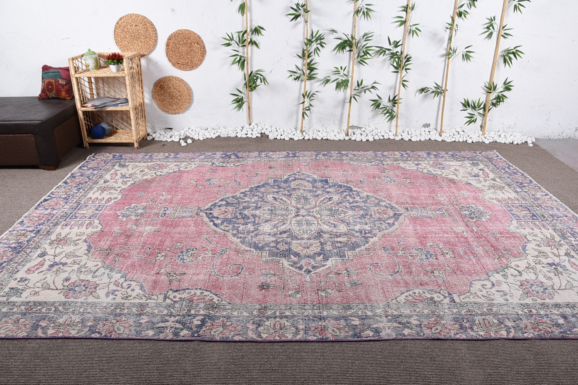 Moroccan Rugs, Dining Room Rug, Home Decor Rug, Turkish Rug, 7.4x11.8 ft Oversize Rugs, Vintage Rug, Rugs for Dining Room, Living Room Rug