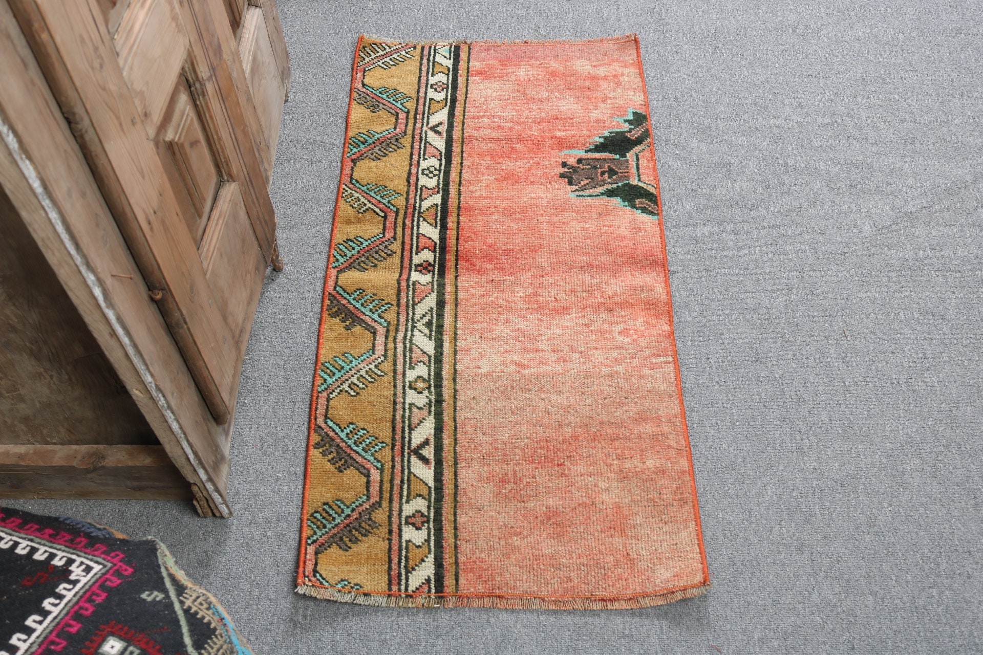 Flatweave Rugs, Luxury Rug, Car Mat Rugs, Door Mat Rug, Turkey Rugs, Turkish Rug, Vintage Rugs, Red Statement Rugs, 1.6x3.4 ft Small Rugs